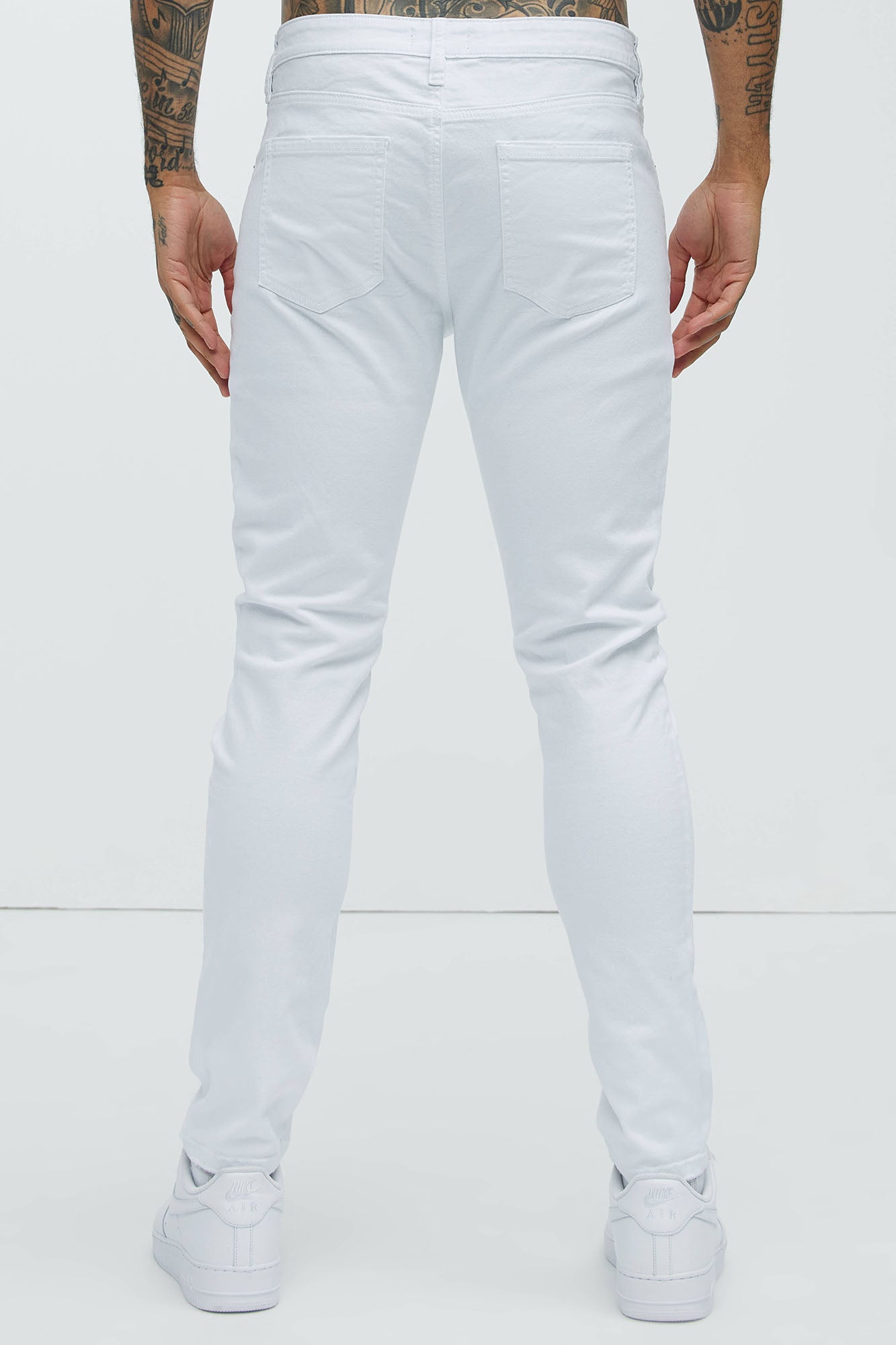 Take No L's Skinny Jean - White