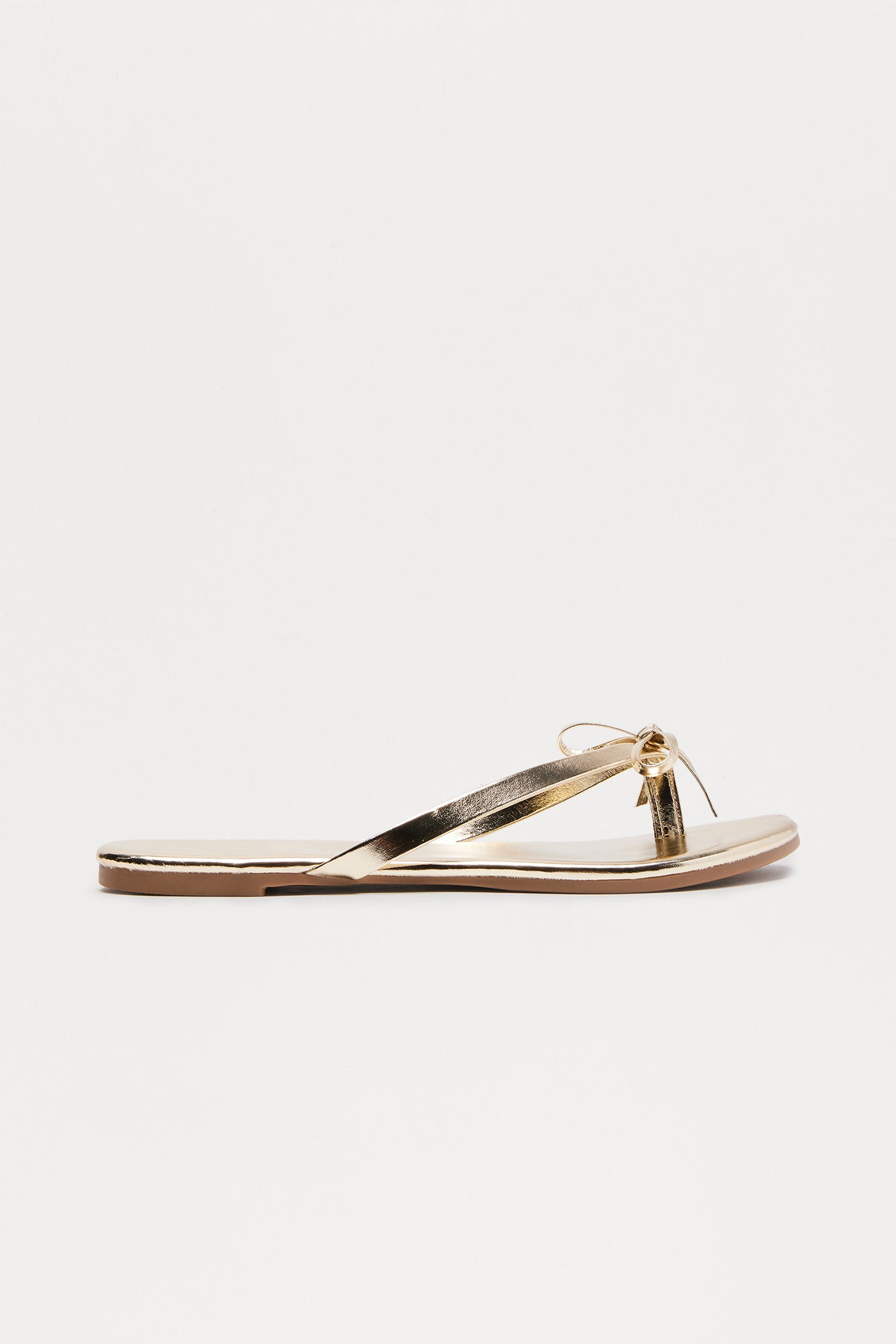 Coral Bow Flip Flops - Gold