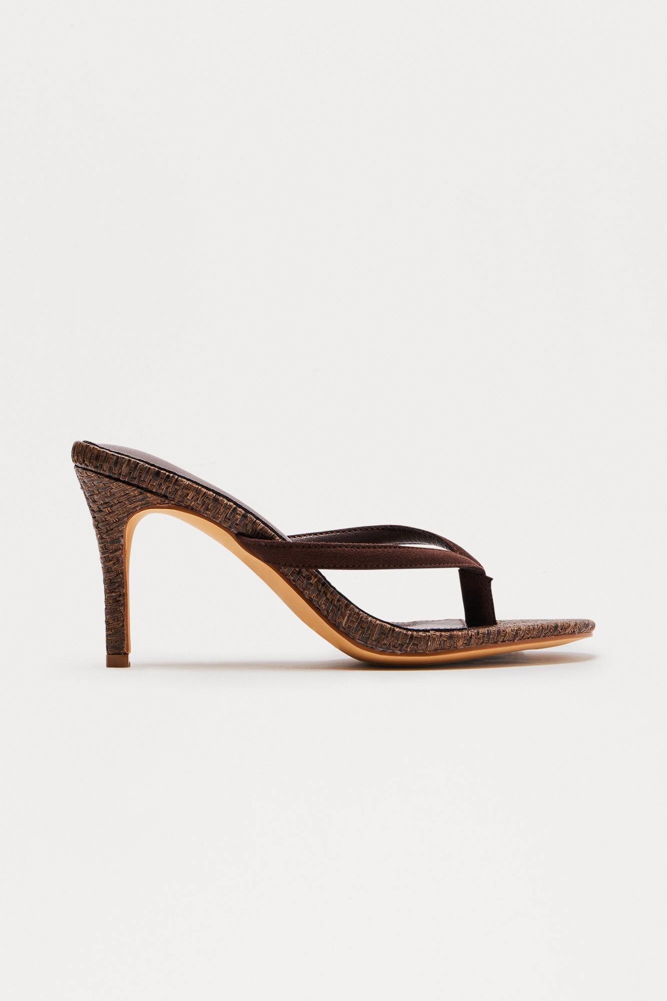 Saros Raffia Thong Mules - Brown