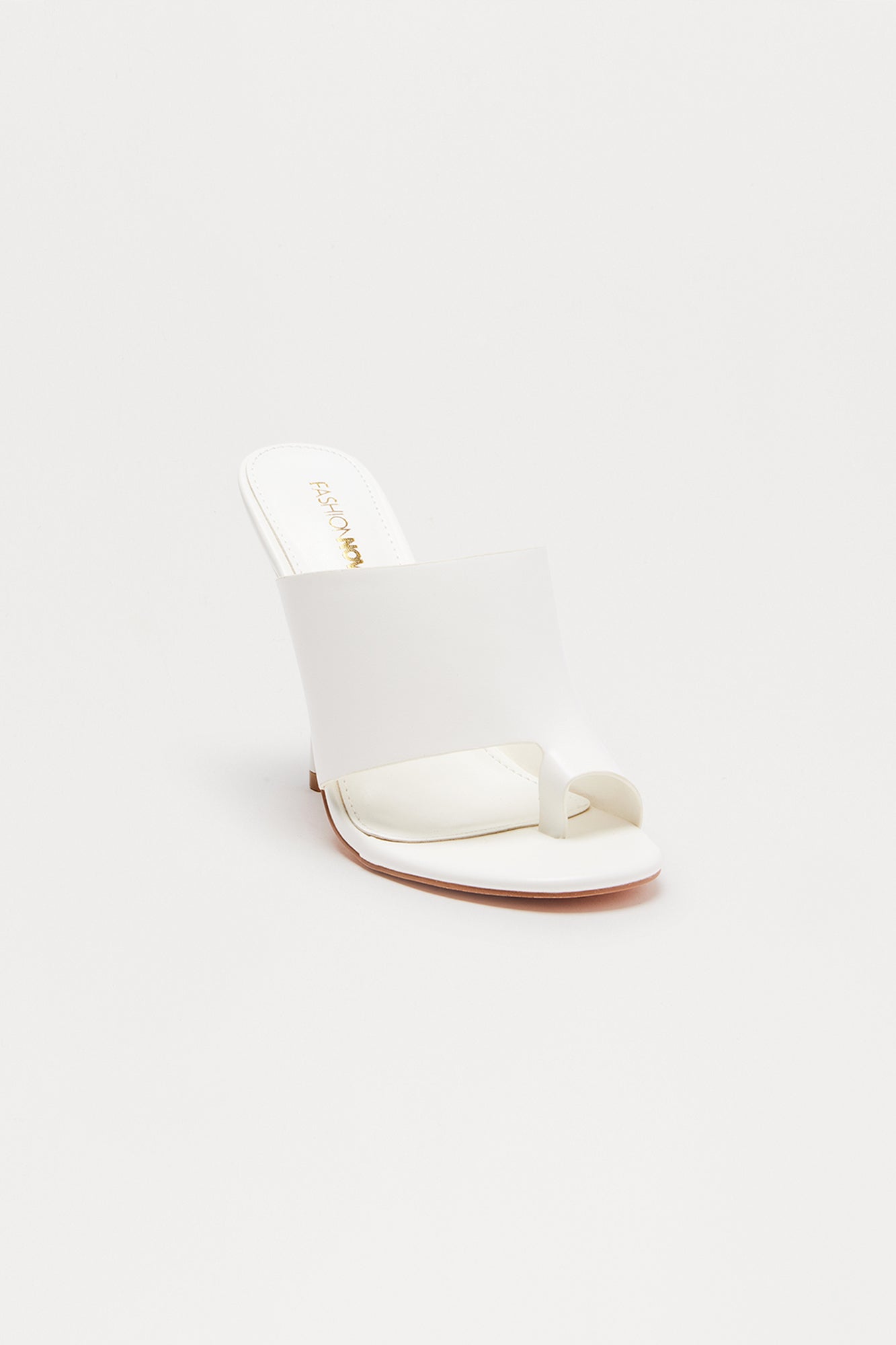 Nicolette Faux Leather Toe Ring Mules - White