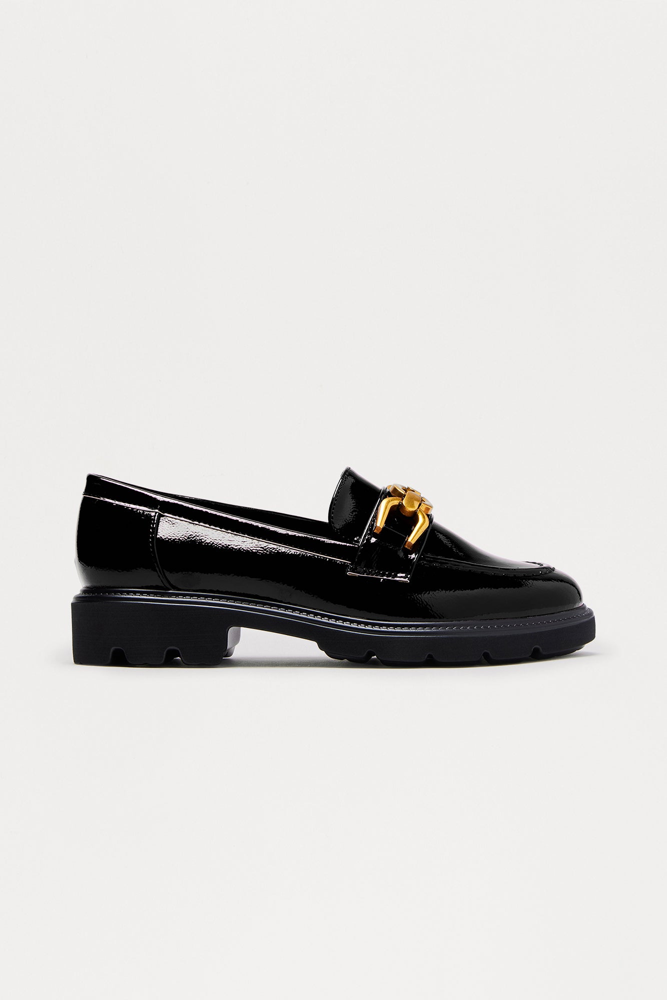 Stewart Faux Patent Loafers - Black