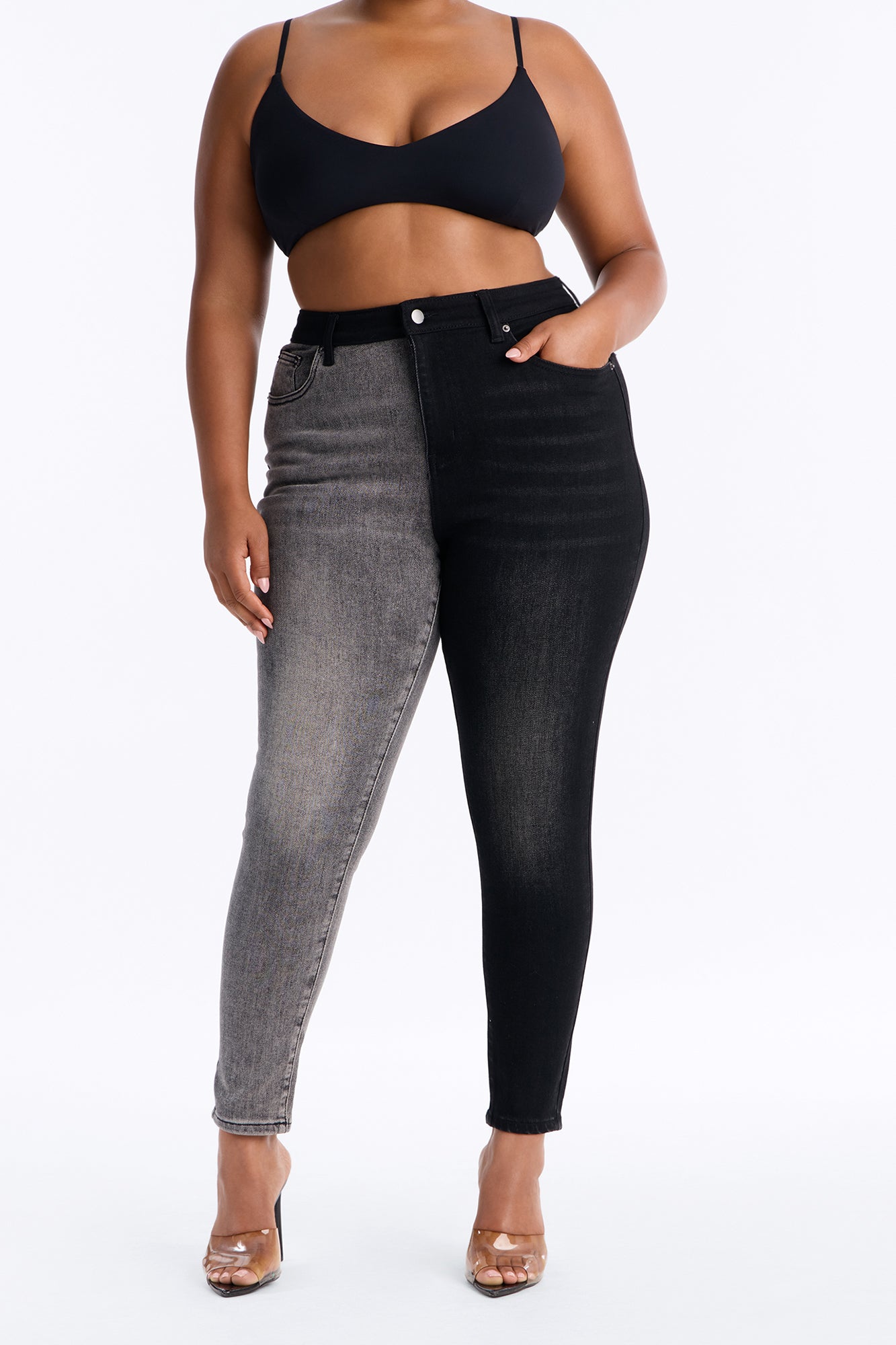 Second Guessing Stretch Skinny Jeans - Black/combo