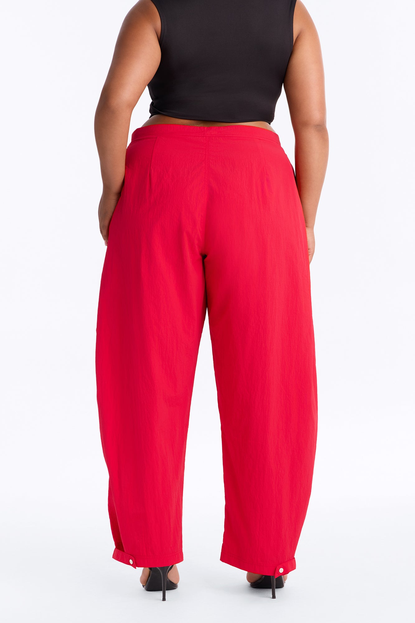 Nylon Windbreaker Pant - Red