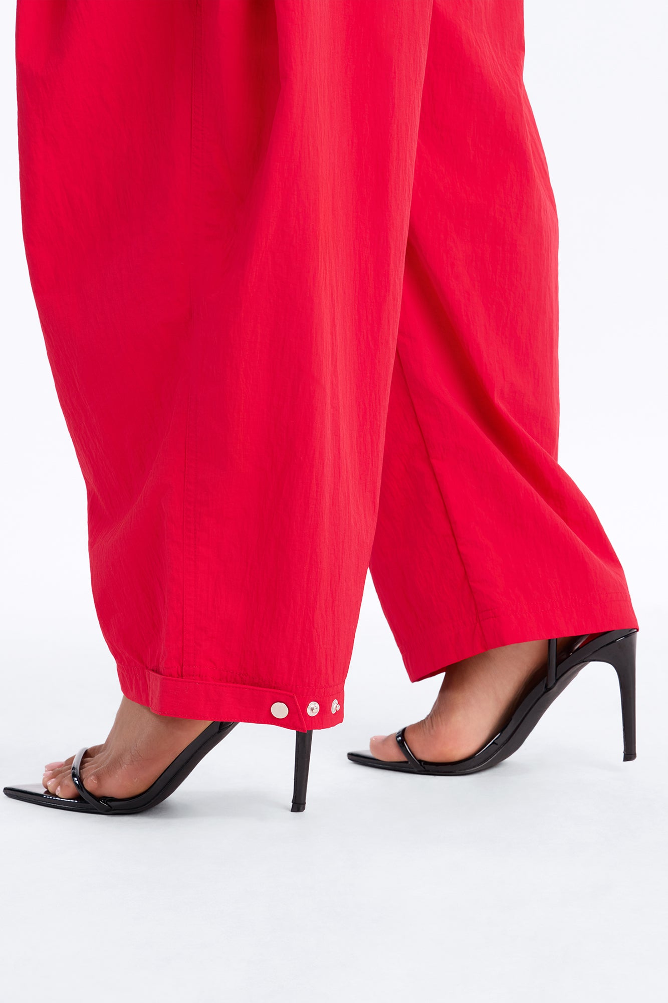 Nylon Windbreaker Pant - Red