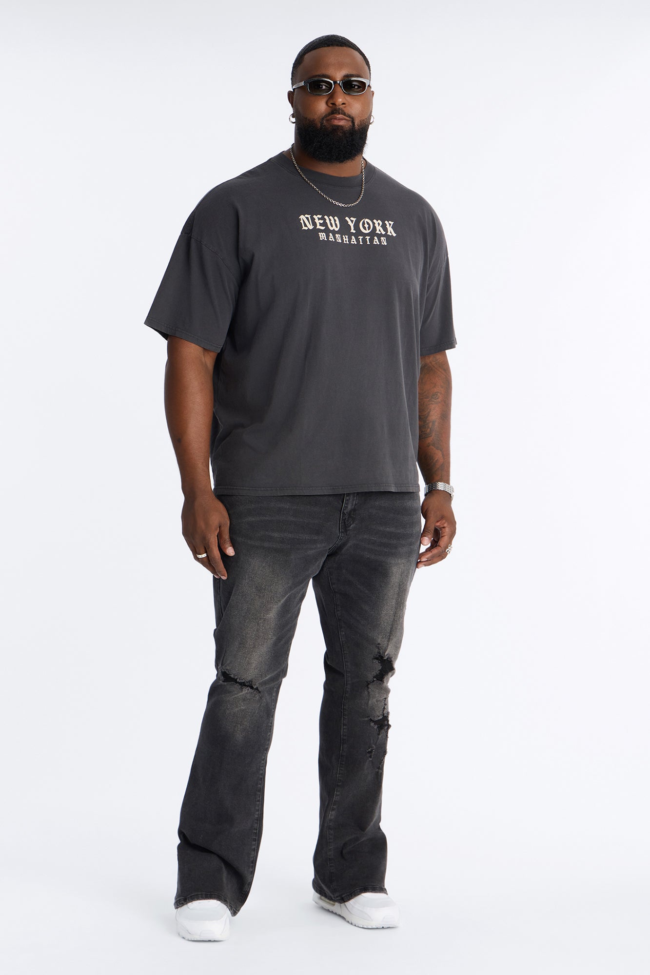 Manhattan New York Short Sleeve Tee - Washed Black