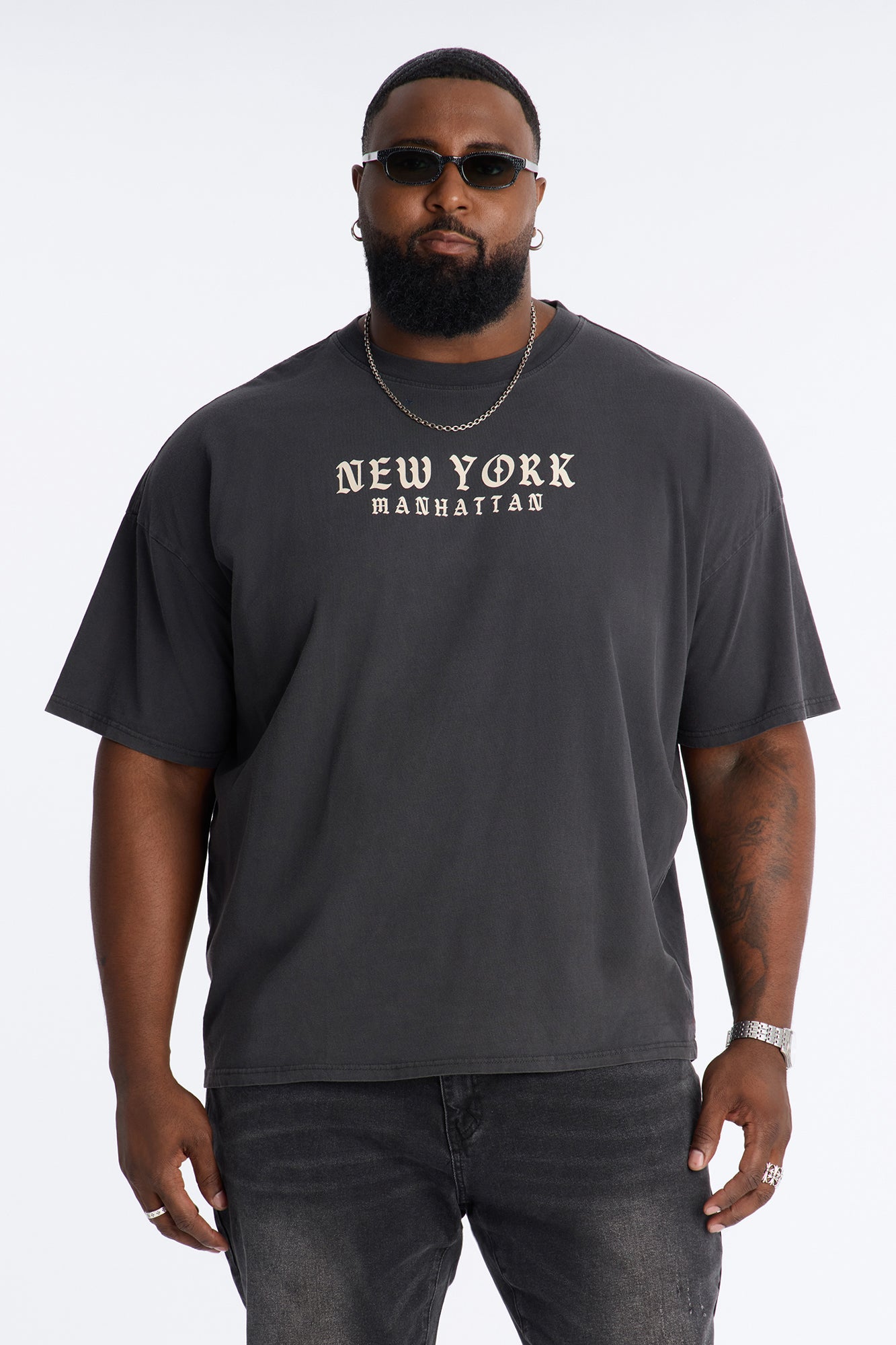 Manhattan New York Short Sleeve Tee - Washed Black