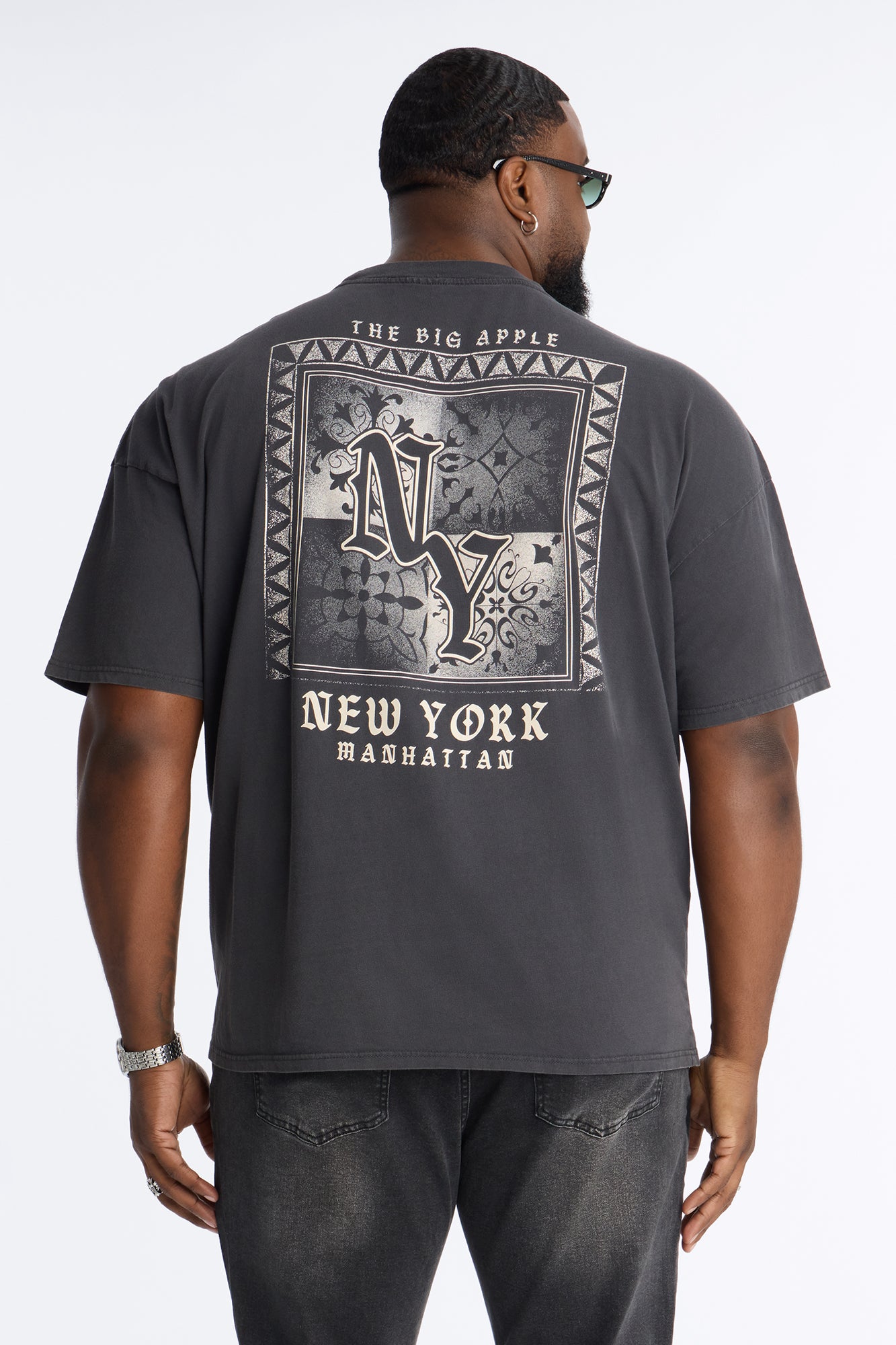 Manhattan New York Short Sleeve Tee - Washed Black