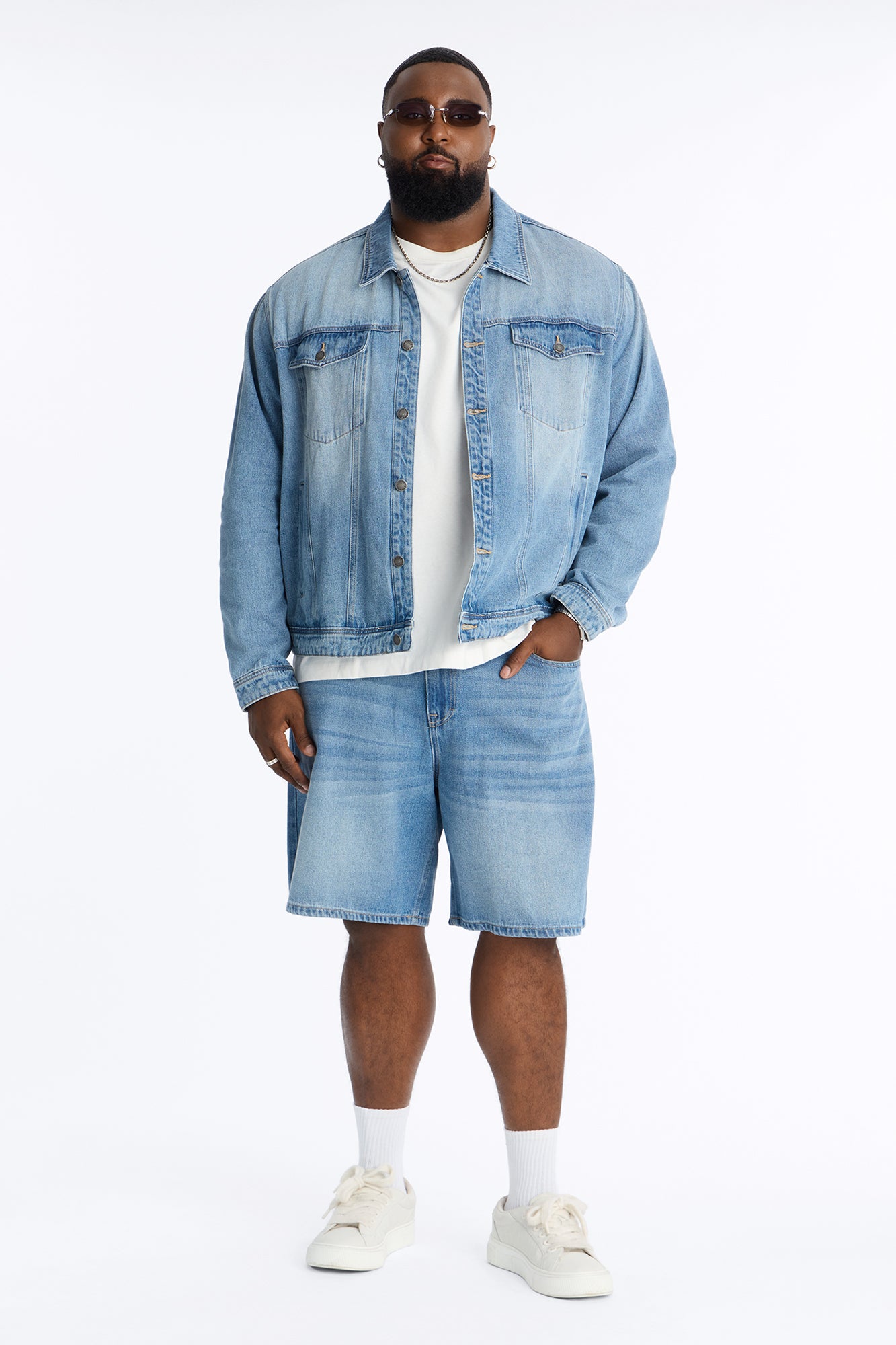 Essential Denim Trucker Jacket - Medium Blue Wash