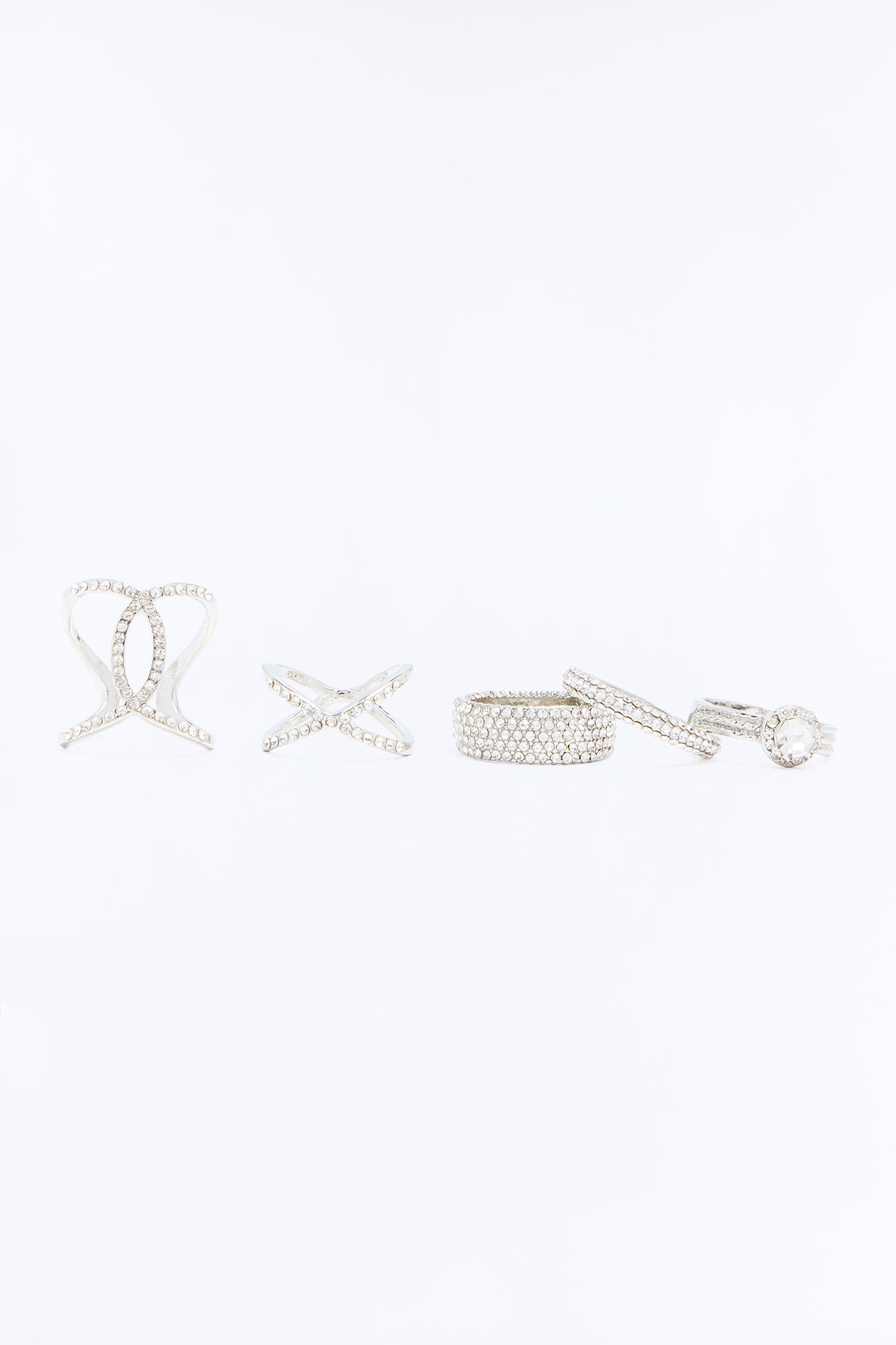 Lux 5 Piece Ring Set - Silver