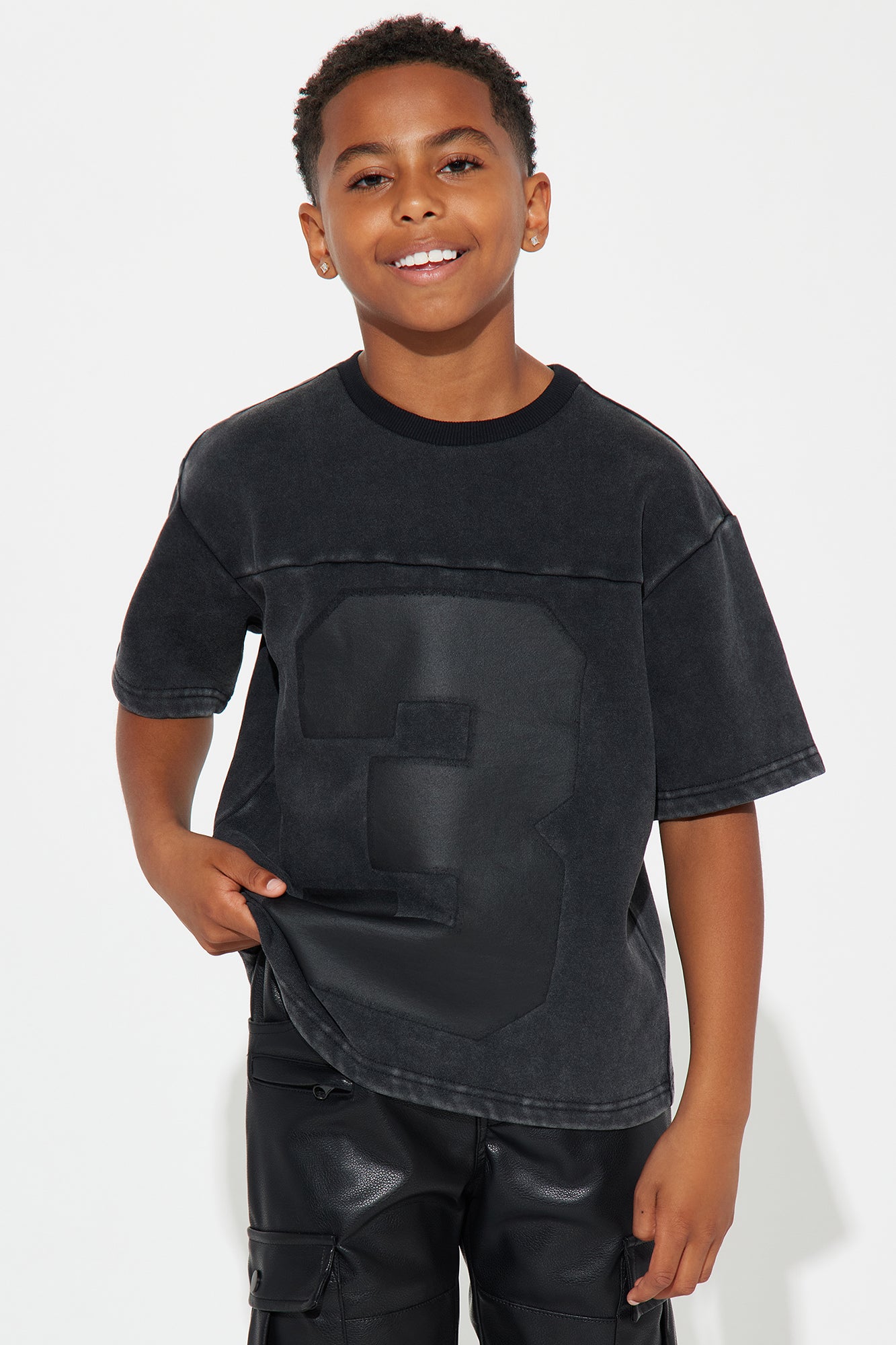 Mini Kyle Oversized Tee - Black Wash