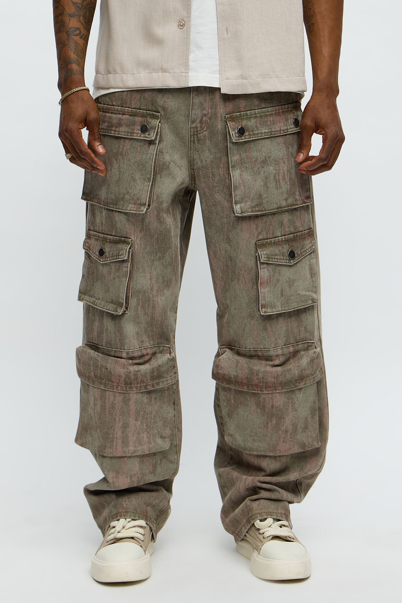 Run It By Baggy Cargo Jeans - Brown