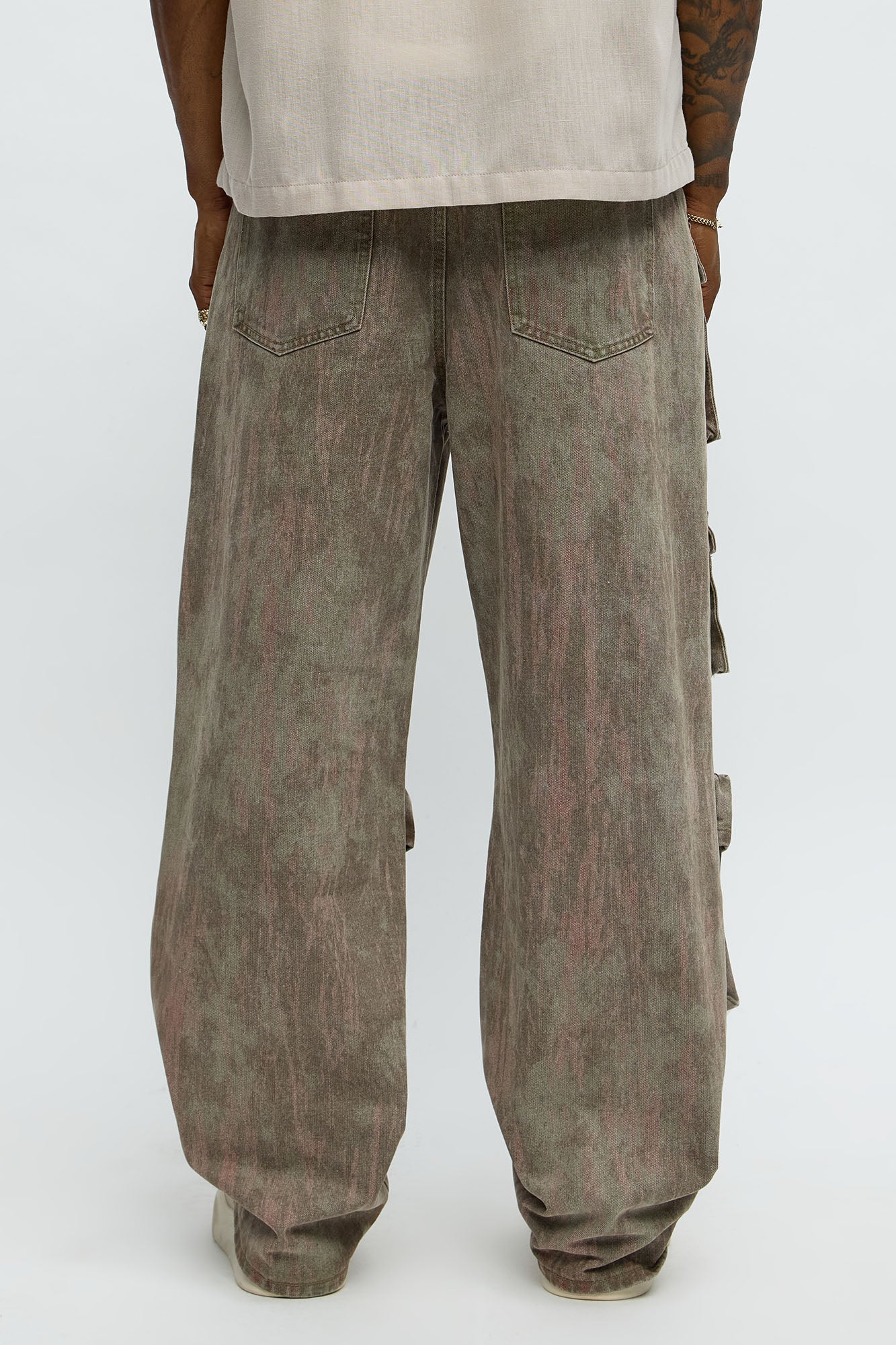 Run It By Baggy Cargo Jeans - Brown
