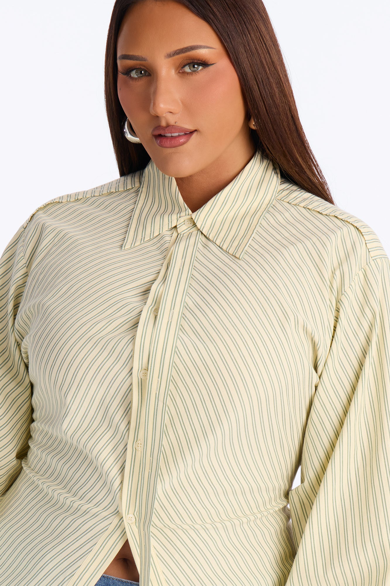 Doing The Most Striped Poplin Shirt - Butter Yellow