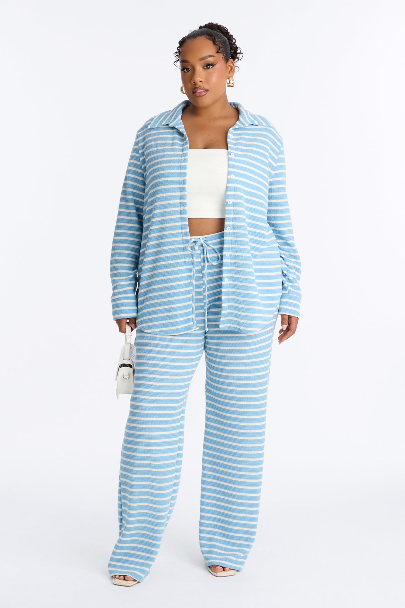 Sam Striped Pant Set - Aqua/Combo
