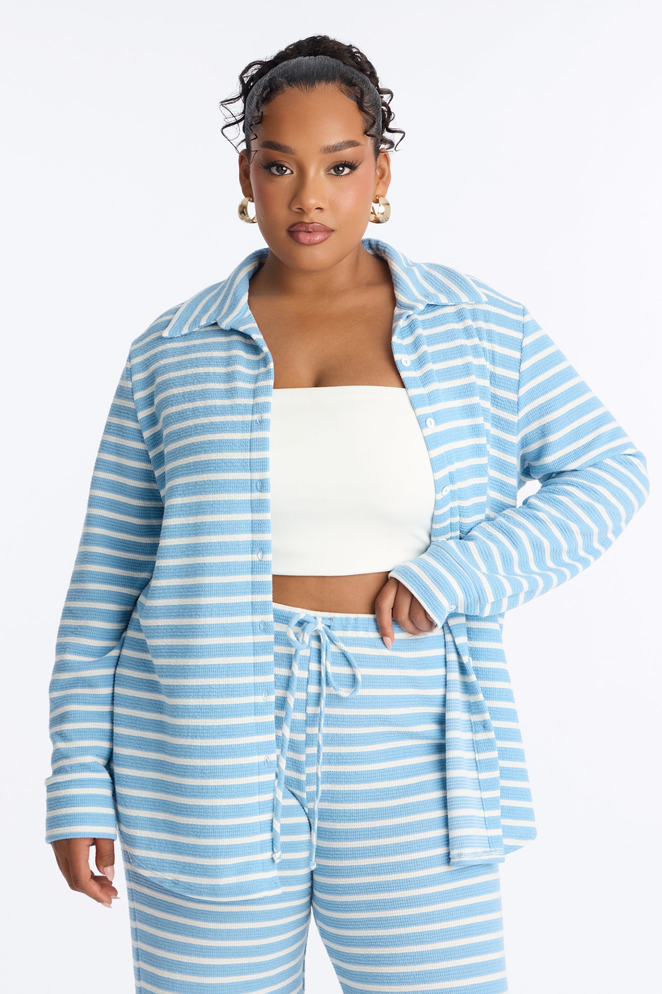 Sam Striped Pant Set - Aqua/Combo