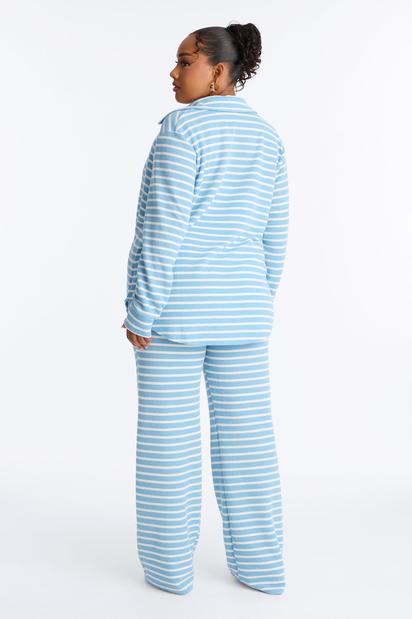 Sam Striped Pant Set - Aqua/Combo