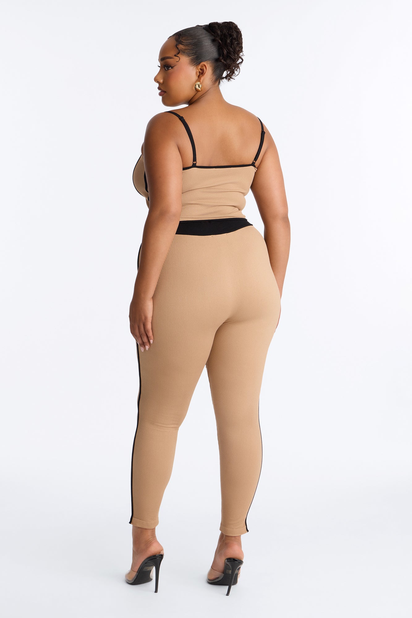 Pushing Limits Seamless Legging Pant Set - Taupe/combo