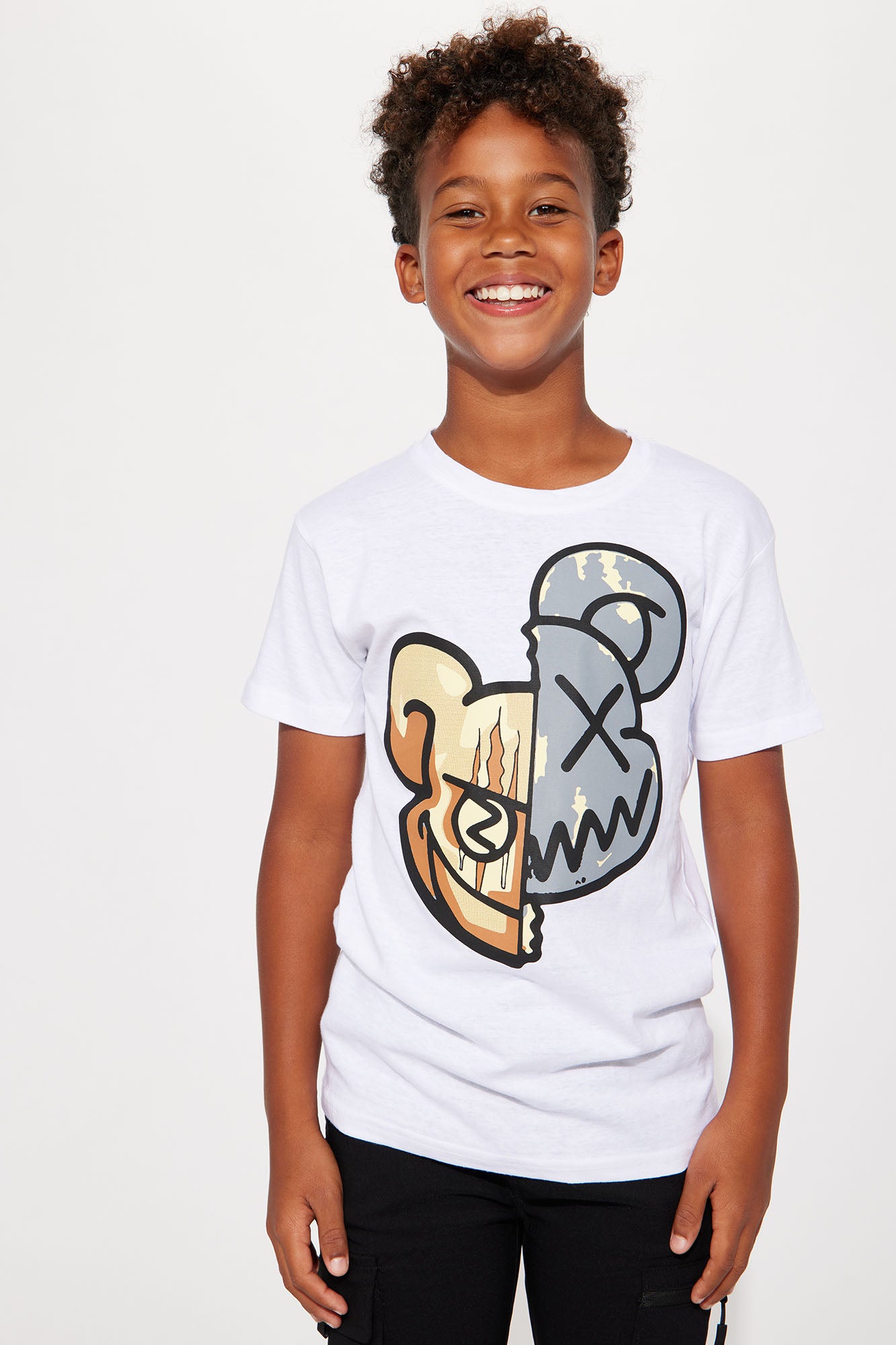 Mini Mean Teddy Short Sleeve Tee - White