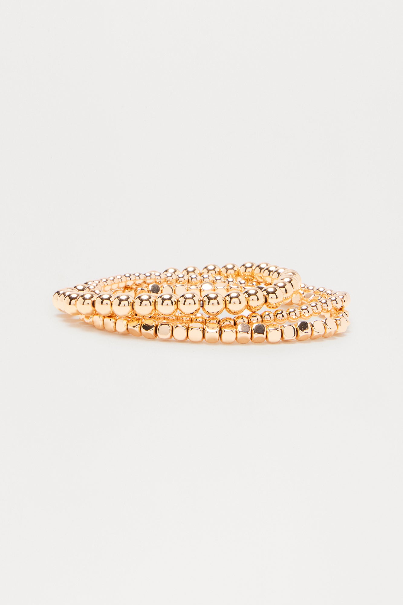 Lola Beaded Hardware 4 Piece Bracelet Set - Gold