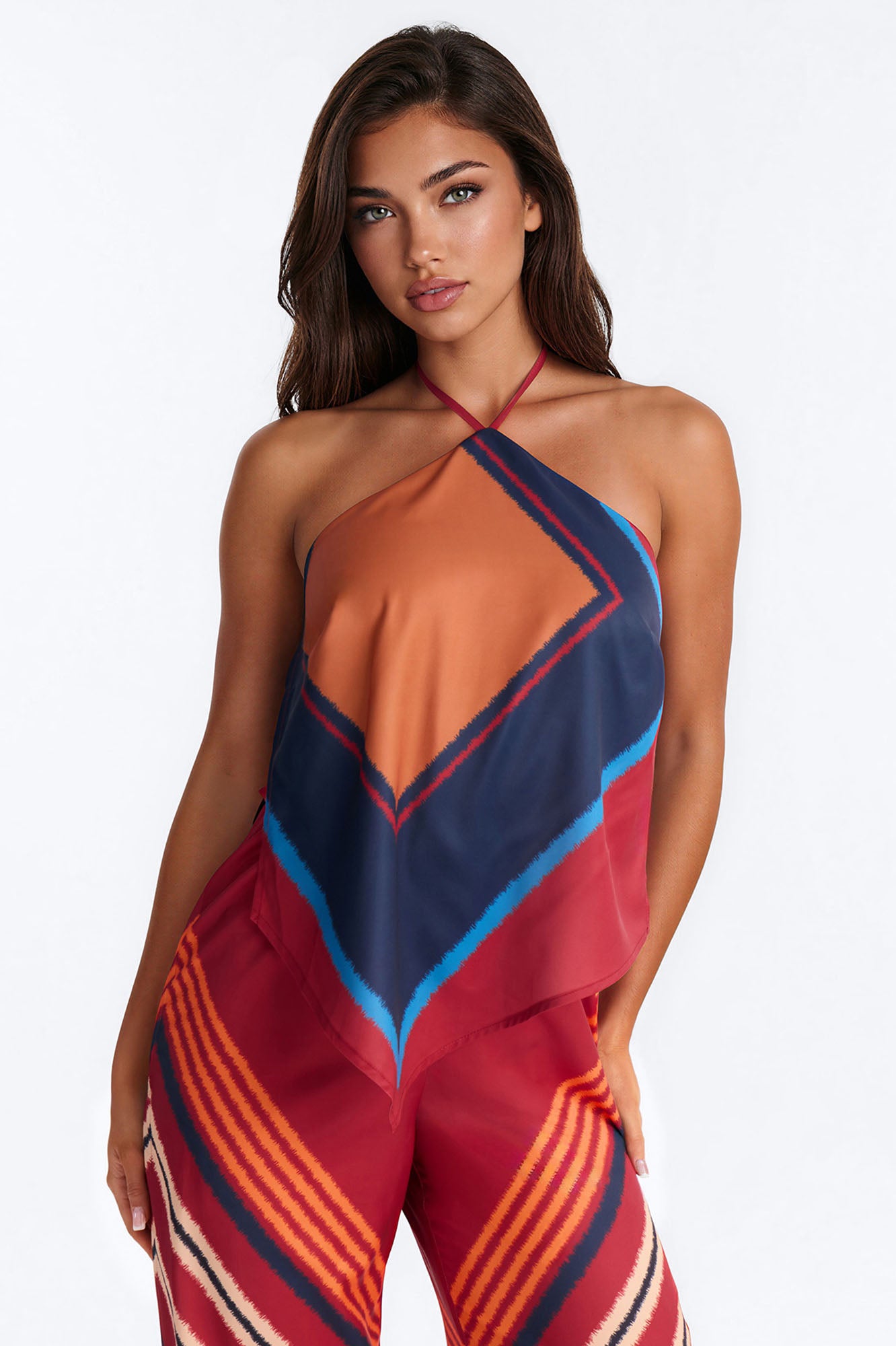 Resort Escape Satin Wide Leg Jumpsuit - Rust