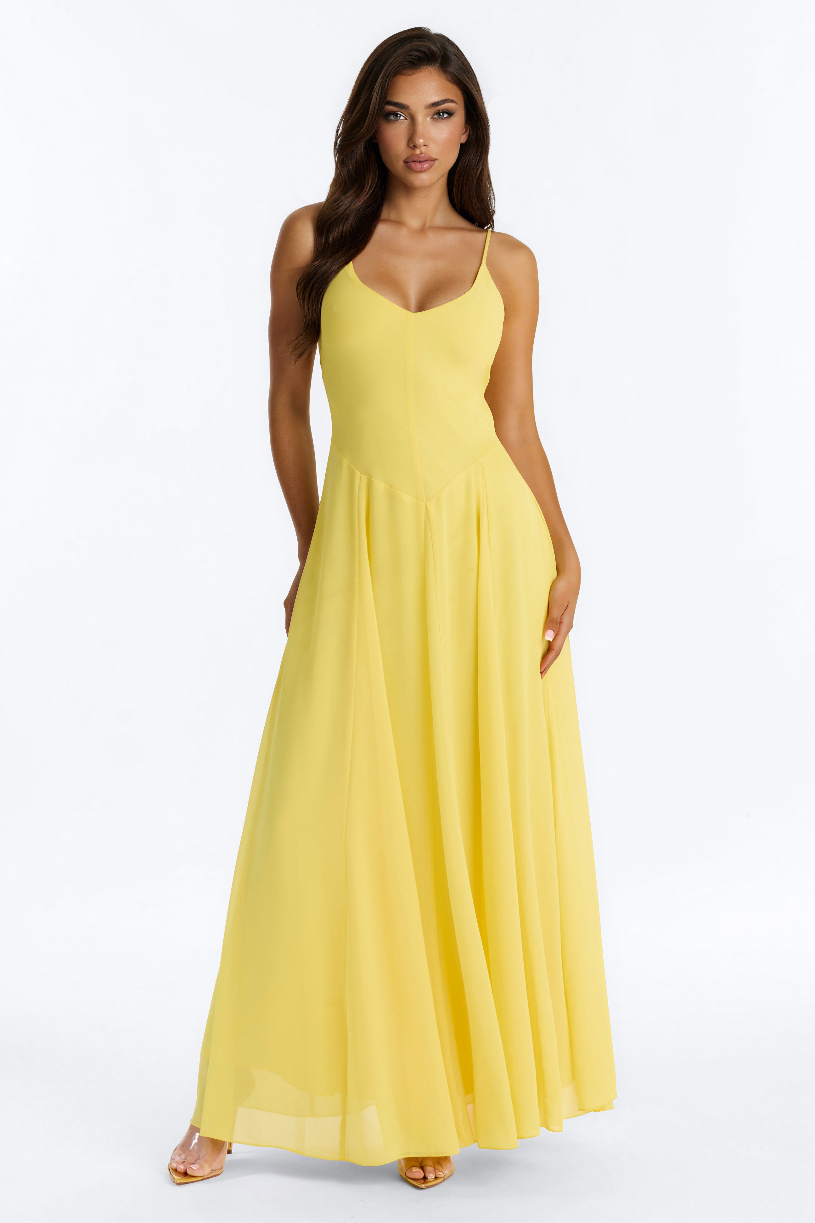 Rylee Chiffon Maxi Dress - Yellow