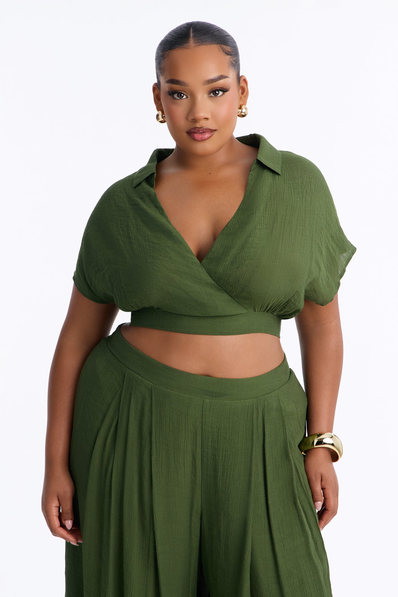 Mea Gauze Pant Set - Olive