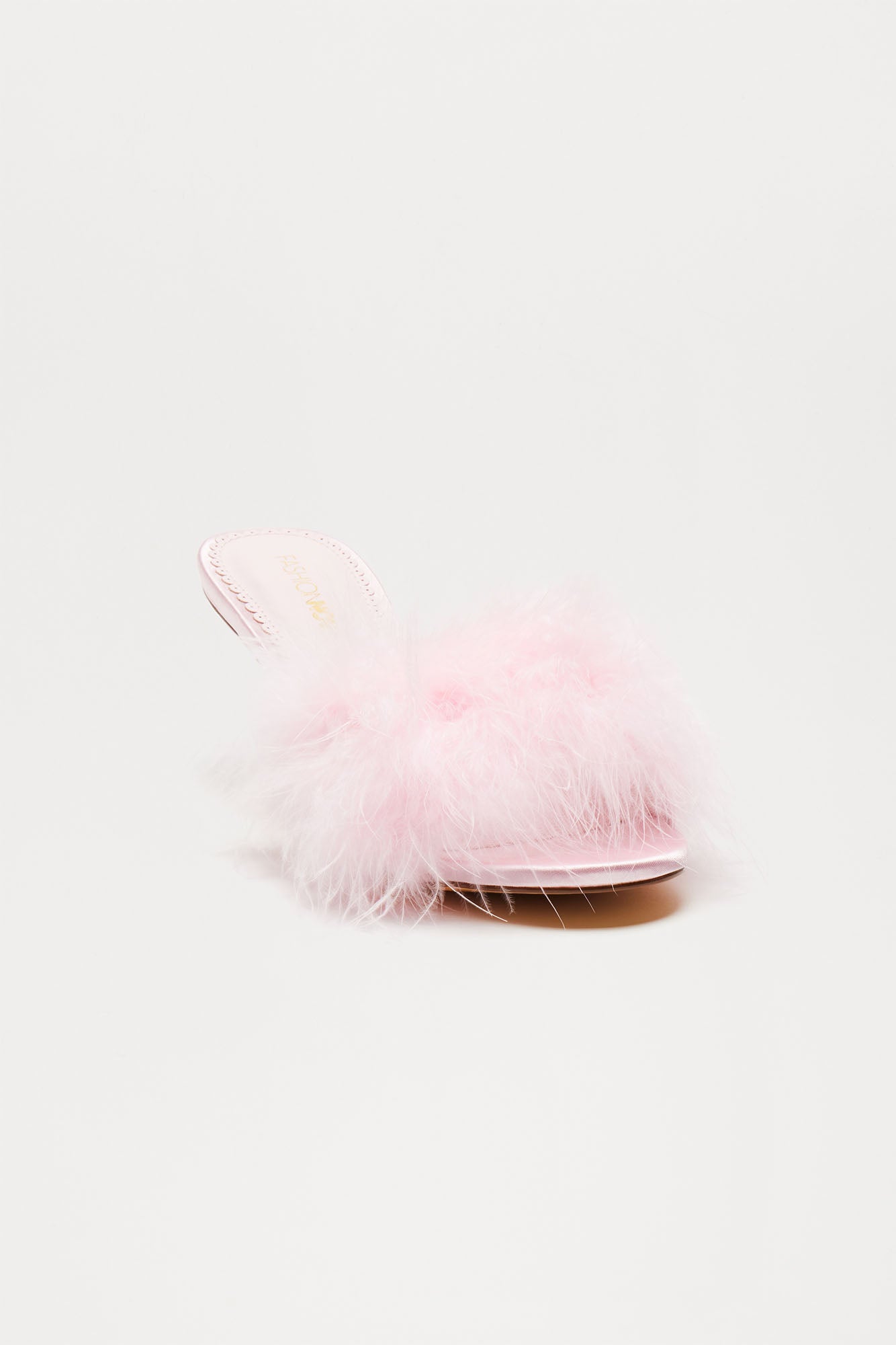 Fluffy Feather Kitten Heels - Pink