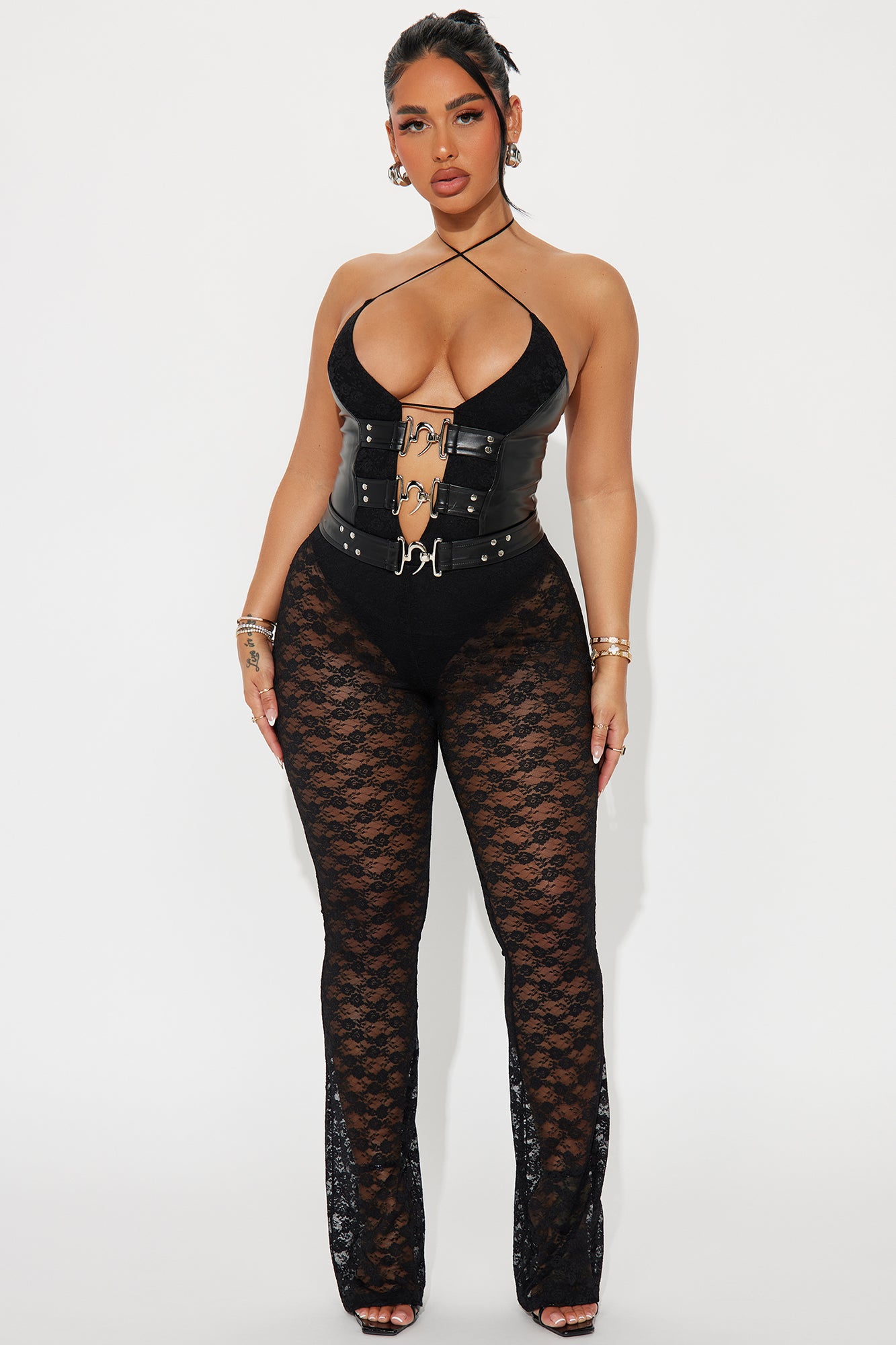 Out on the Town Lace Jumpsuit - Black