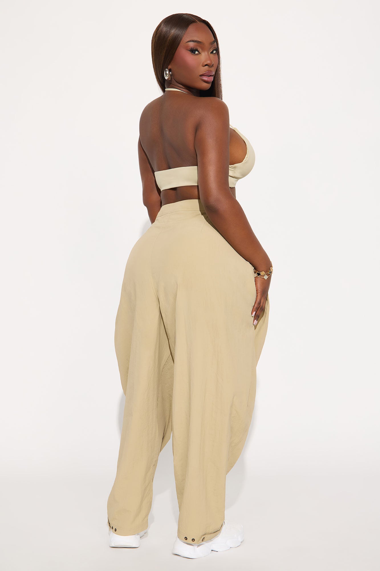 Second Skin Double Lined Halter Bra Top - Stone