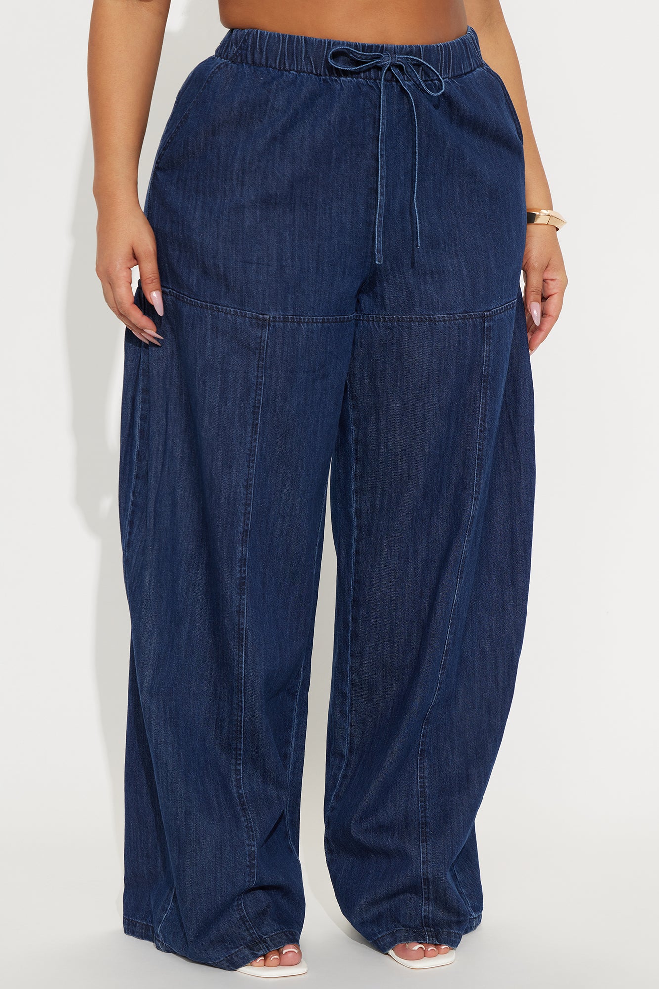 Brigantine Pull On Wide Leg Jeans - Dark Wash