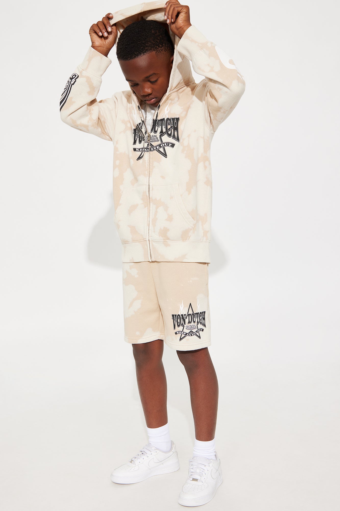 Mini Von Dutch Star Zip Hoodie - Cream