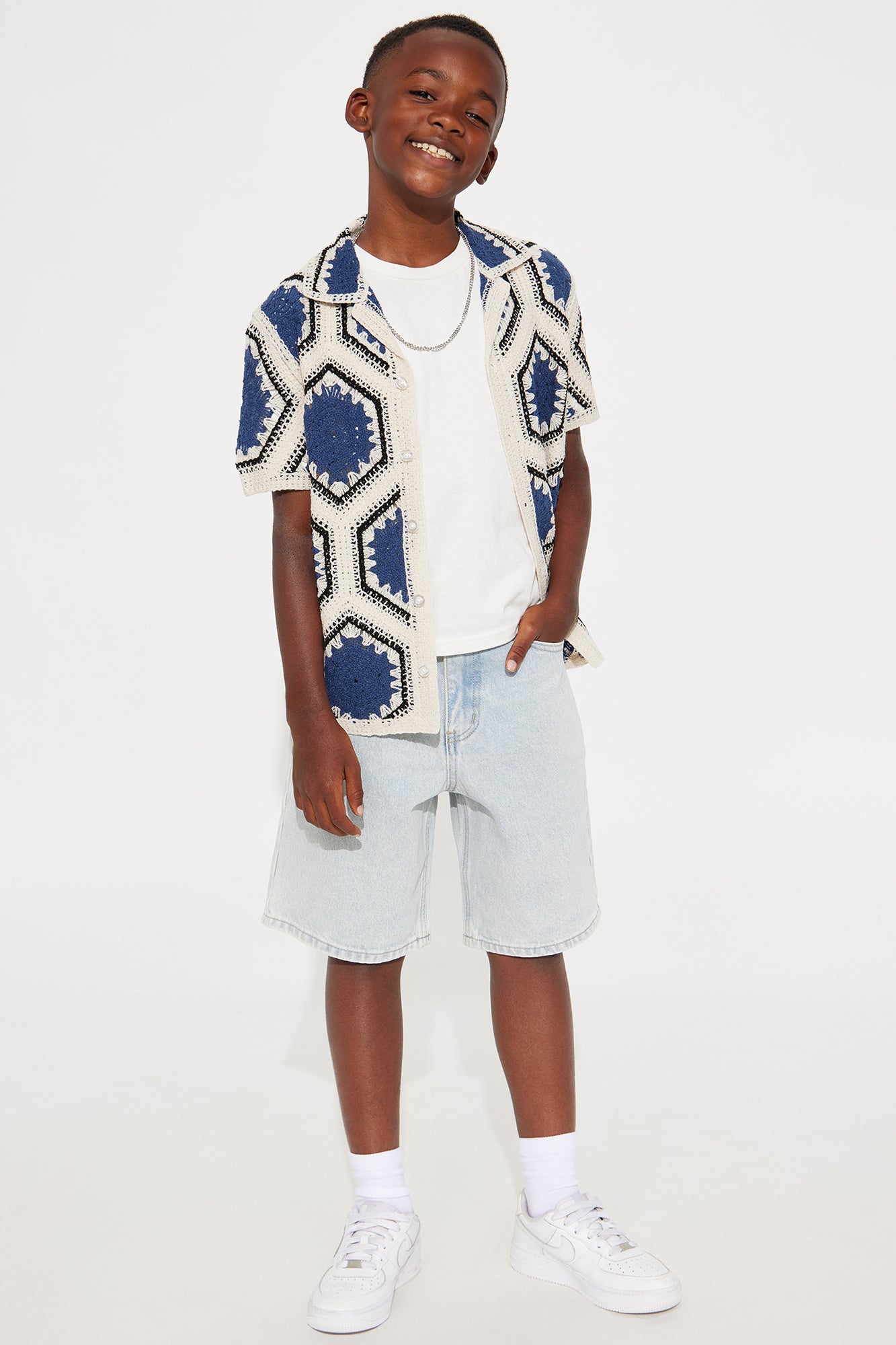 Mini Colin Baggy Denim Short - Light Wash