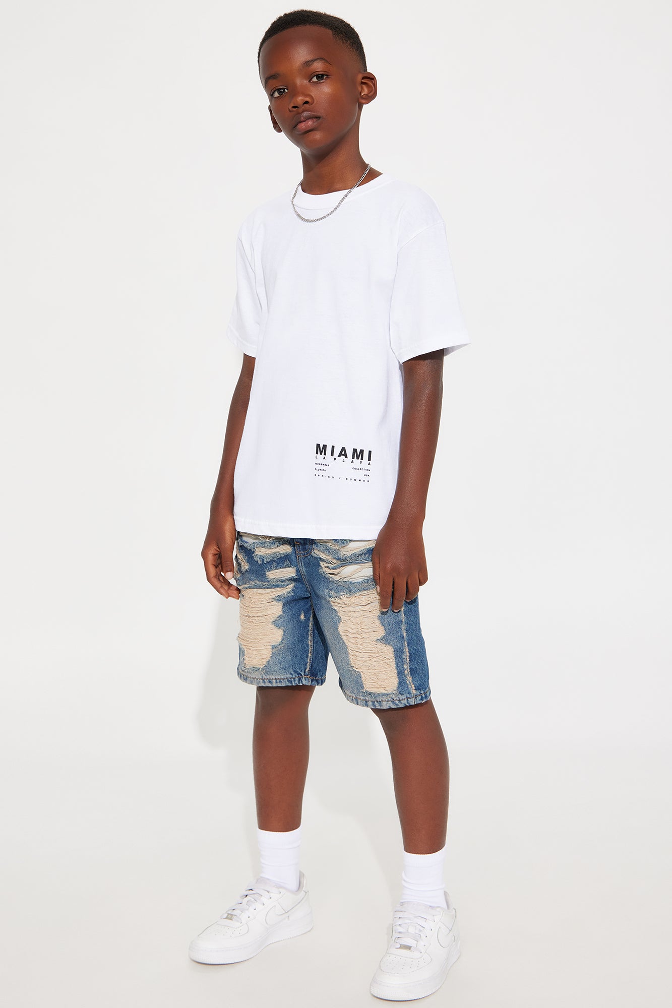 Mini Miami La Playa Collection Short Sleeve Front/Back Tee - White