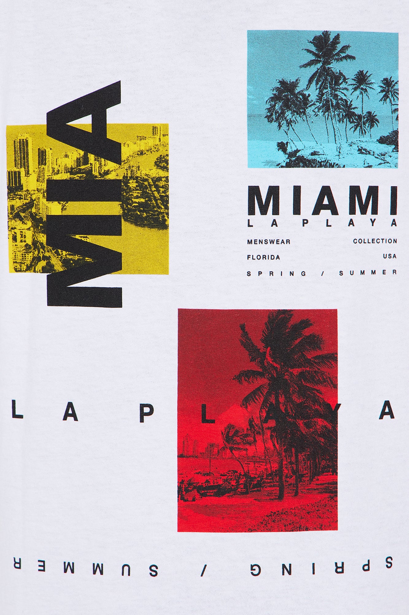 Mini Miami La Playa Collection Short Sleeve Front/Back Tee - White