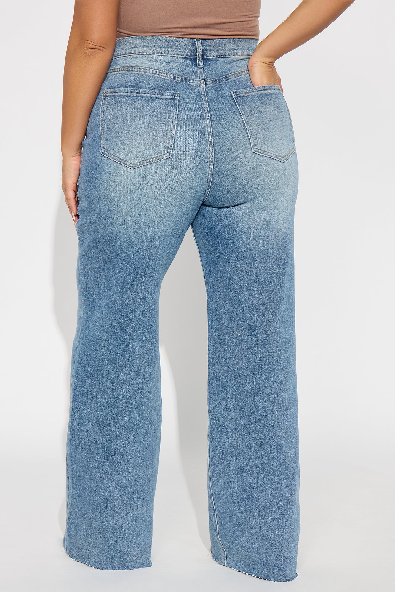 Tall Nova 90's Baby Basic Stretch Wide Leg Jean - Medium Wash