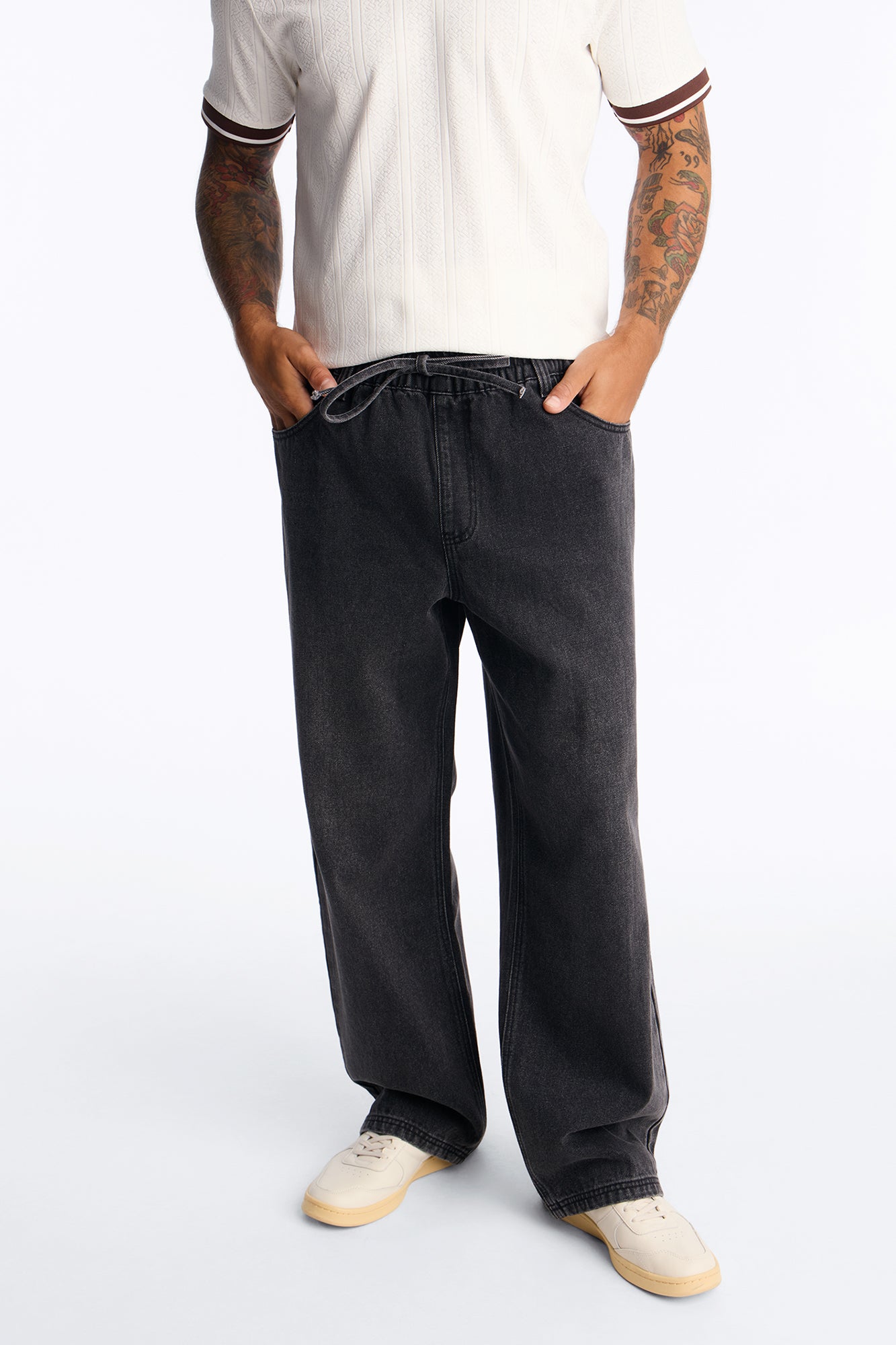 The All Day Flex Waist Baggy Jean - Black Wash