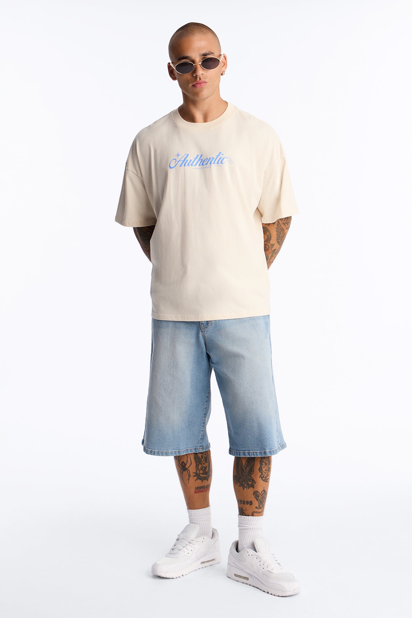 Authentic Since 1996 Oversized Short Sleeve Tee - Off White