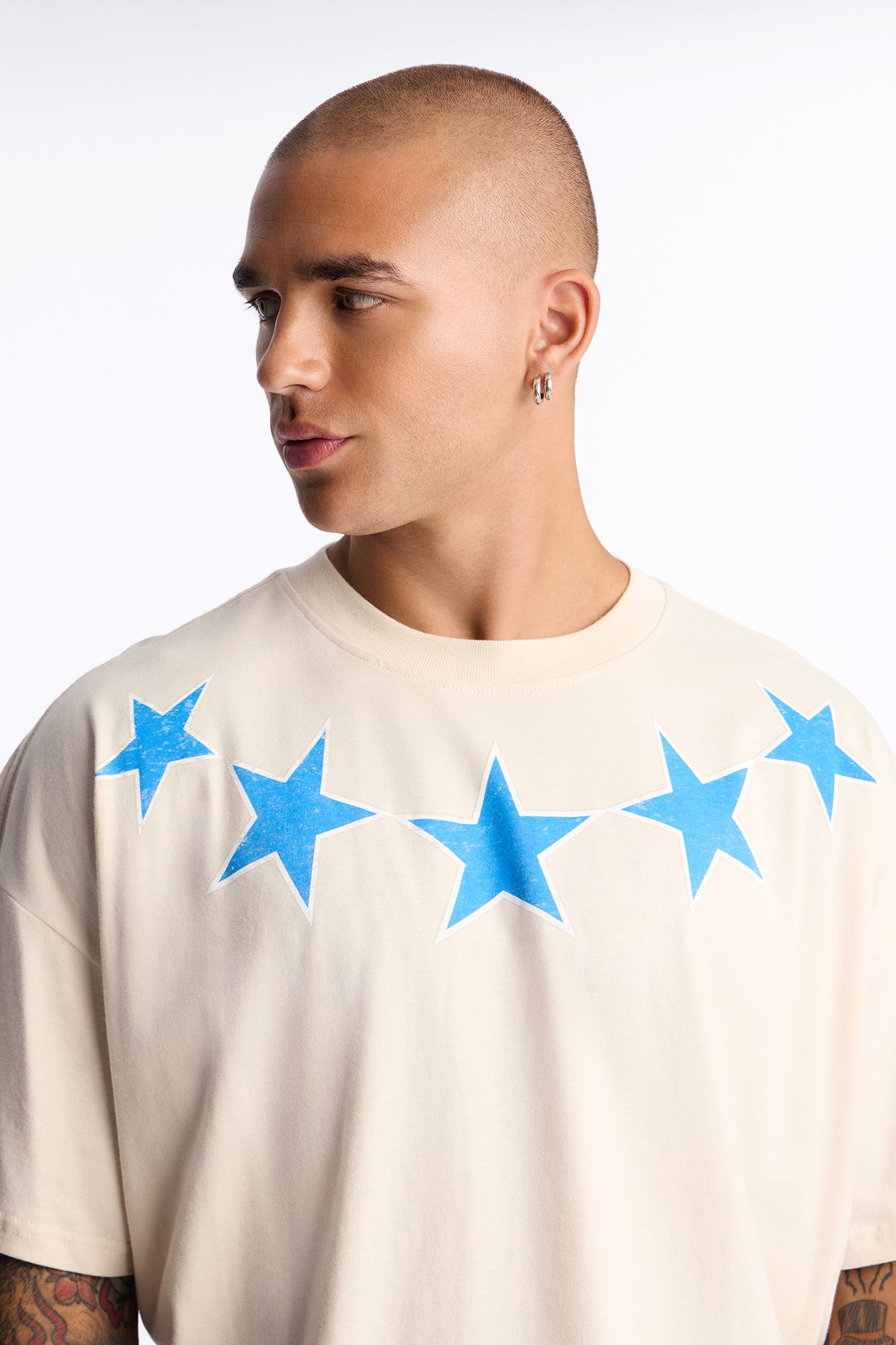 5 Star Boxy Short Sleeve Tee - Off White