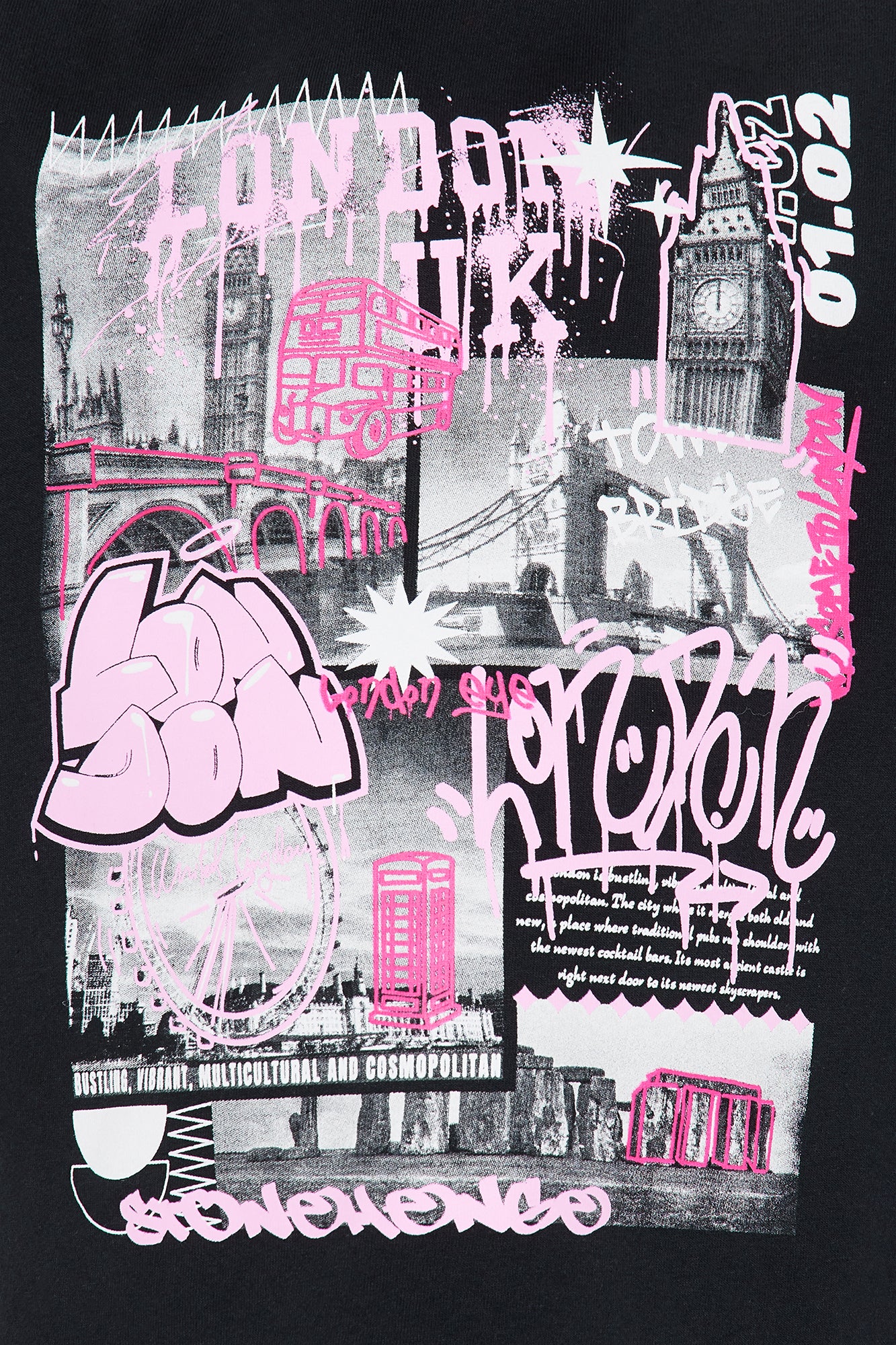 Mini Life In London Graphic Tee - Black