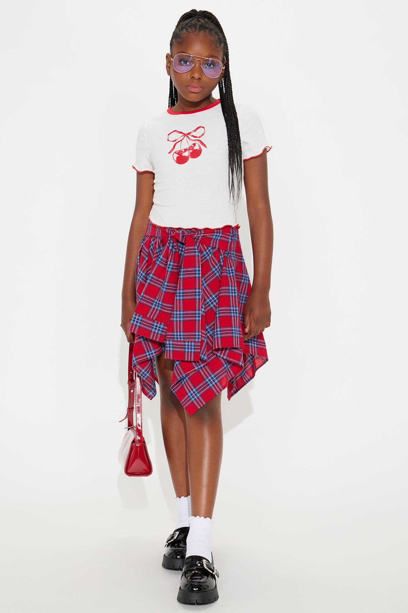 Mini Sweet Cherry Tee - White/combo