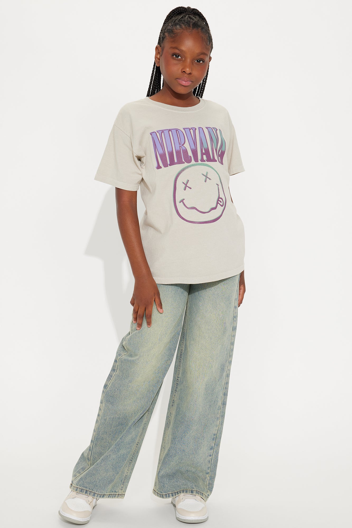 Mini Nirvana Graphic Tee - Taupe/combo