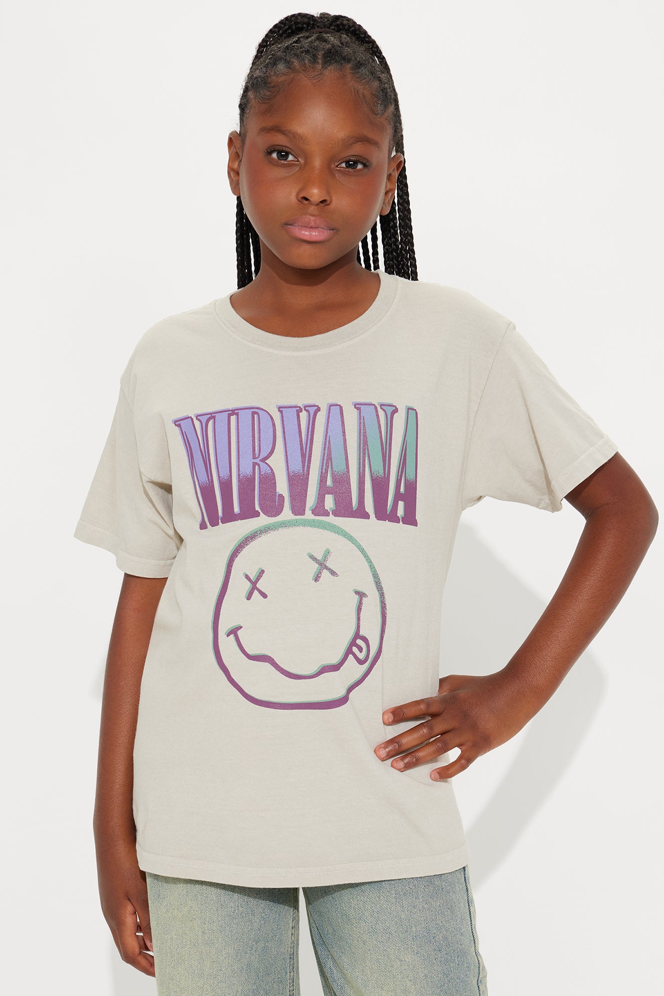 Mini Nirvana Graphic Tee - Taupe/combo