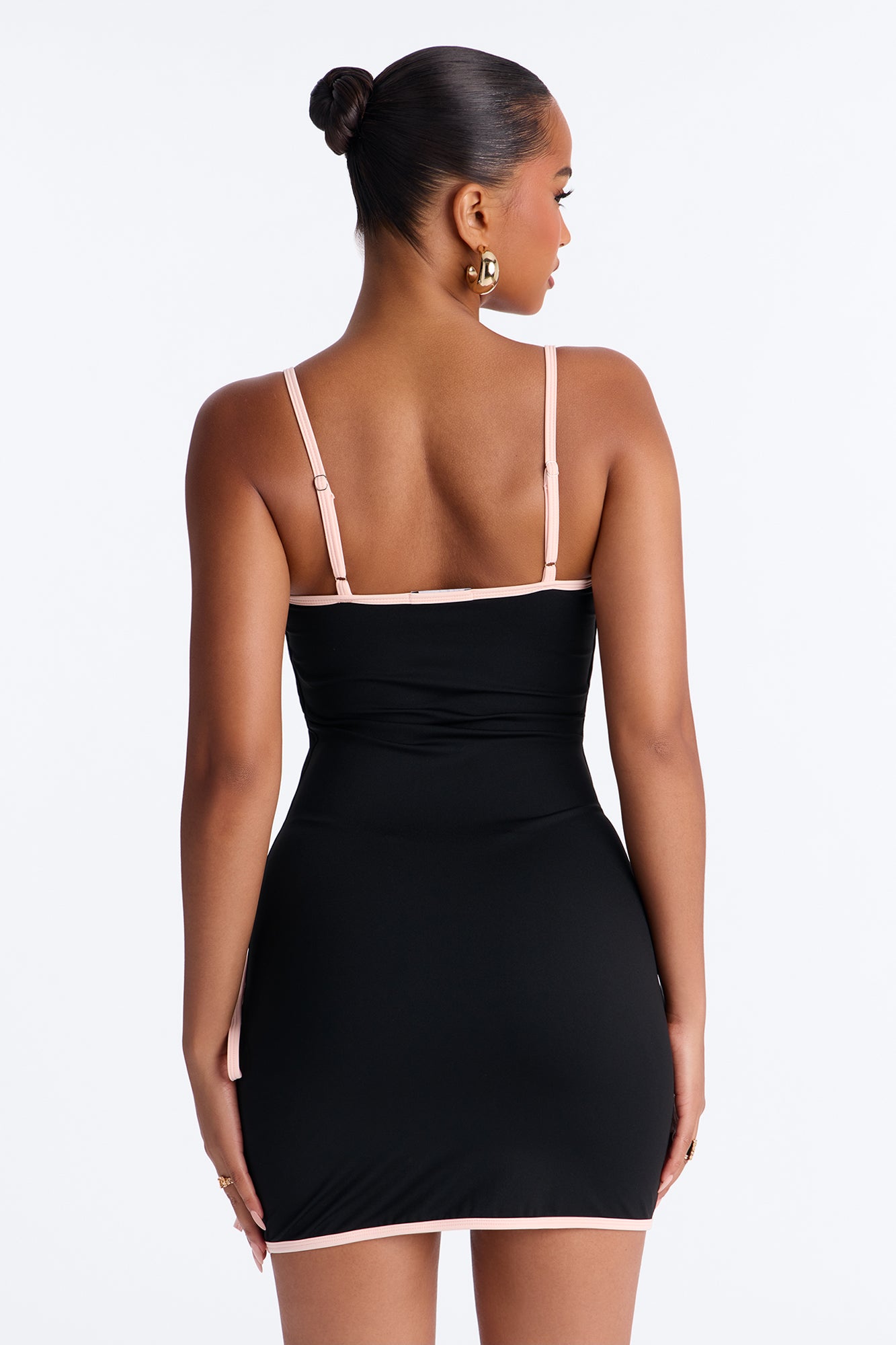 Lexi Spaghetti Strap Mini Dress - Black/Pink
