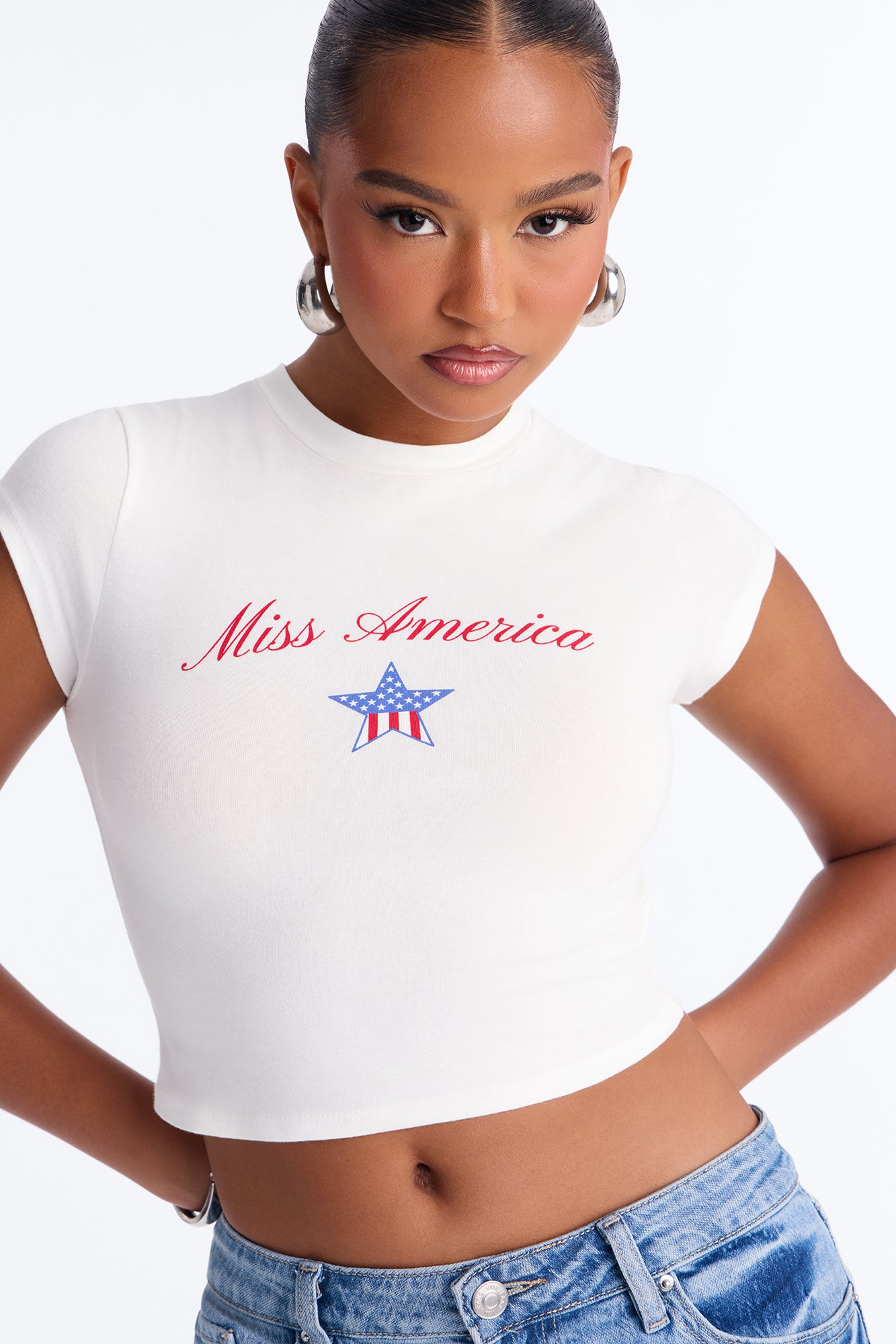 Miss America Baby Tee - White