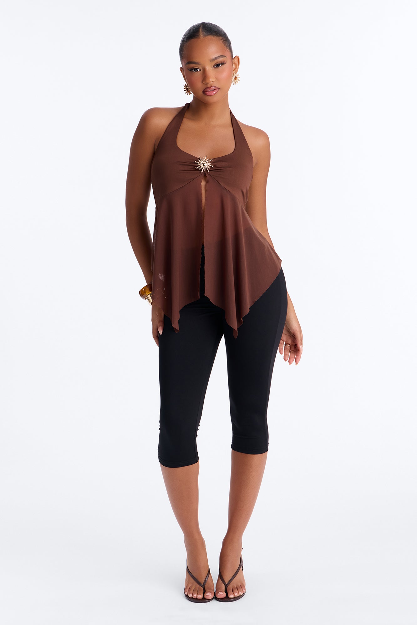 California Sun Halter Top - Brown