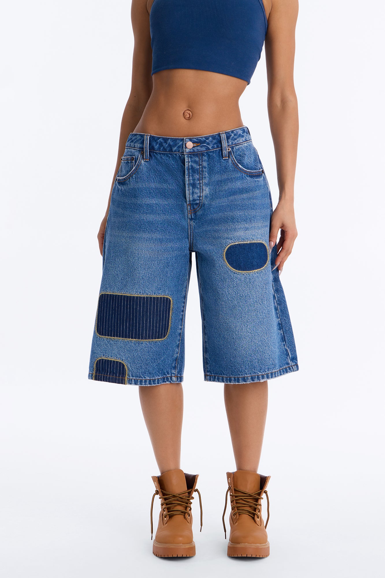 Redondo Rip & Repair Denim Jorts - Dark Wash