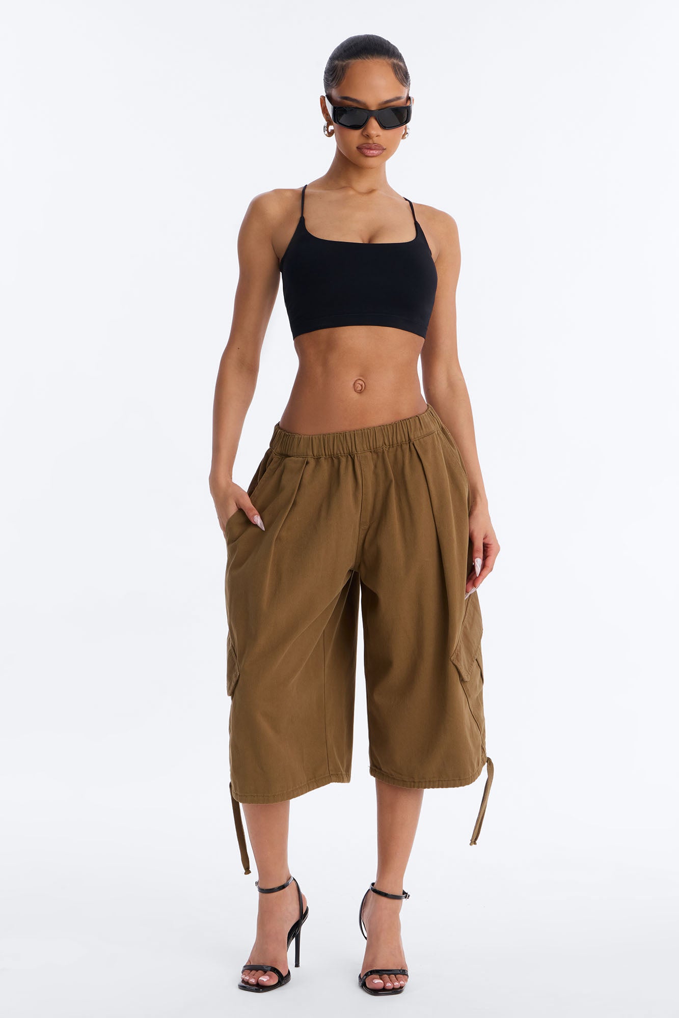 Carter Twill Cargo Bubble Hem Bermuda Short - Olive