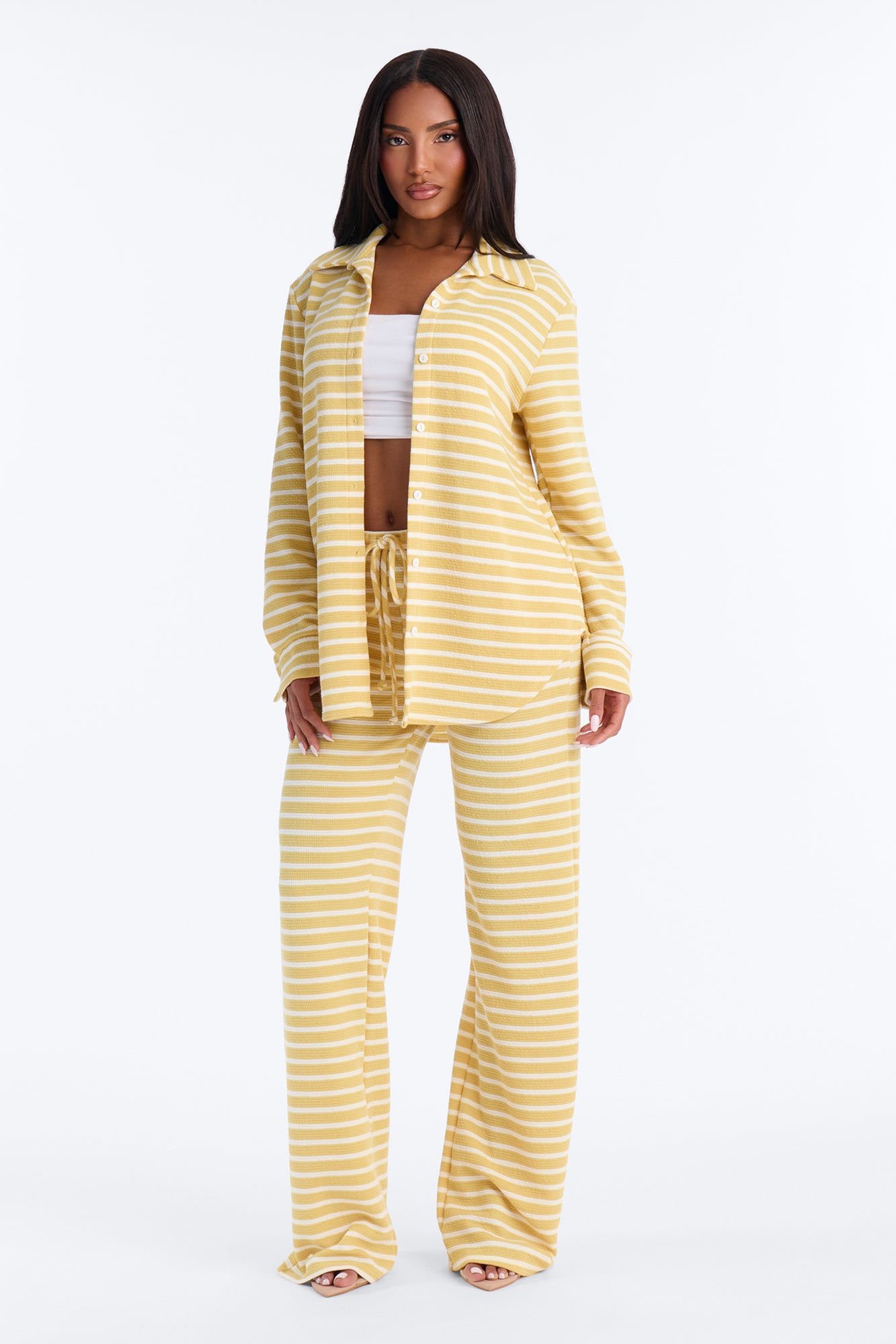 Sam Striped Pant Set - Yellow/combo