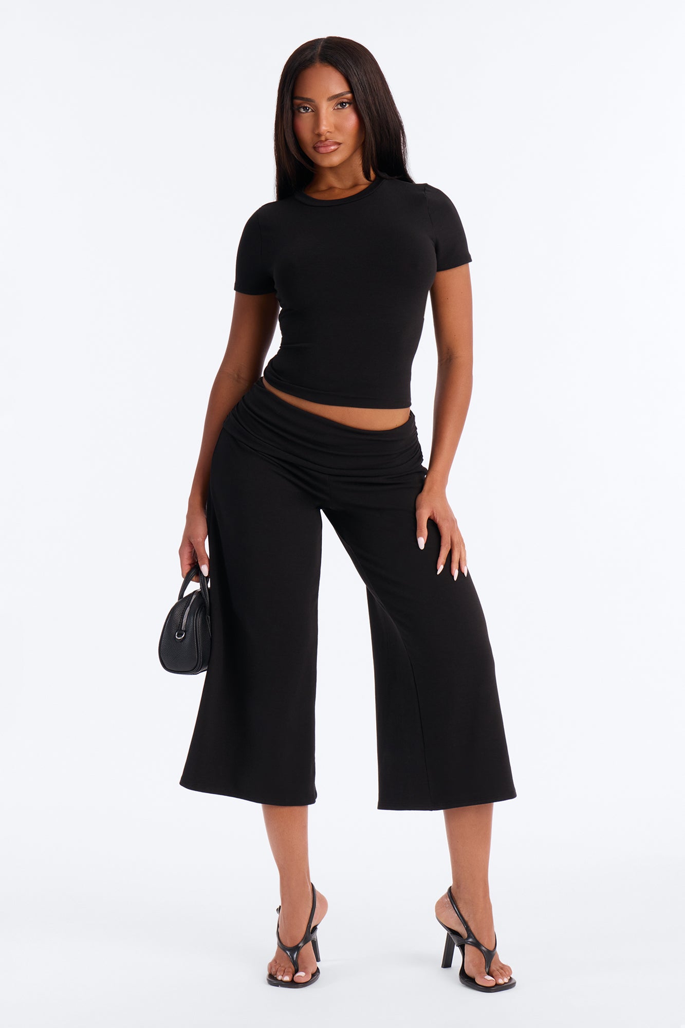 Gina Gaucho Pant Set - Black