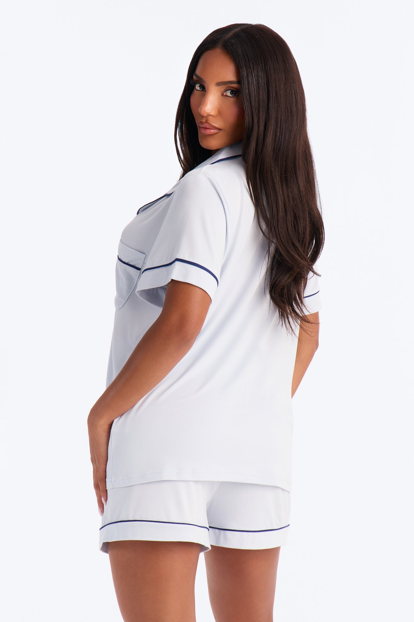 In The Morning PJ Short Sleeve Short Set - Grey/combo